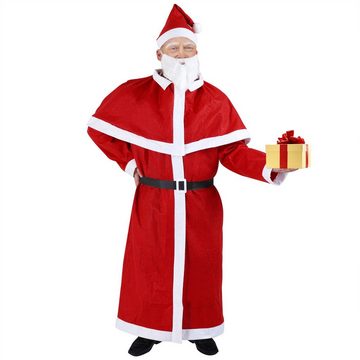 Detex Kostüm, Weihnachtsmann Kostüm 5tlg. Set Nikolaus Anzug Erwachsenen Santa