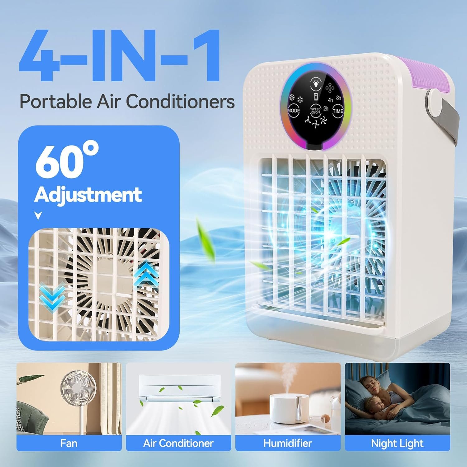 RWEUOQ Standventilator Ventilatorkombigerät Tragbare Klimaanlage USB günstig online kaufen