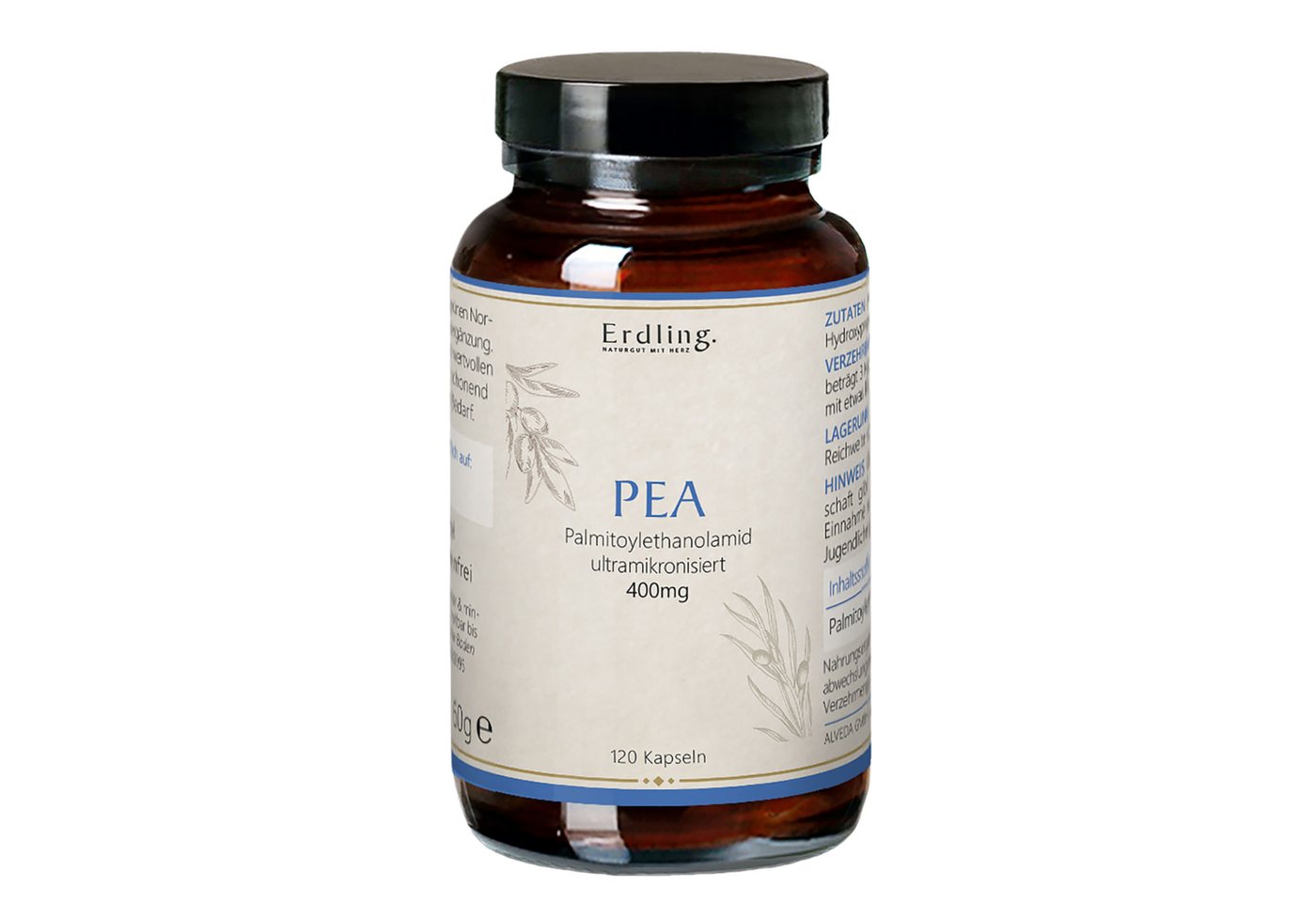 Waldkraft. Erdling PEA Kapseln, mit 400 mg PEA mit 98 % Reinheit – Vegan und ohne Zusatzstoffe à 120 St., 60 g