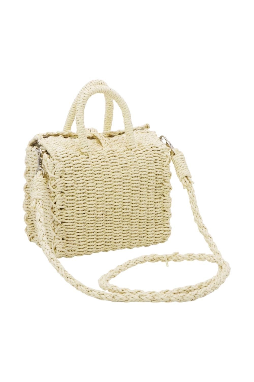 Goodman Design Umhängetasche Geflochtene Strohtasche – Handtasche für jeden Anlass, Hochwertig geflochtene Verarbeitung mit dekorativen Seitenrändern.