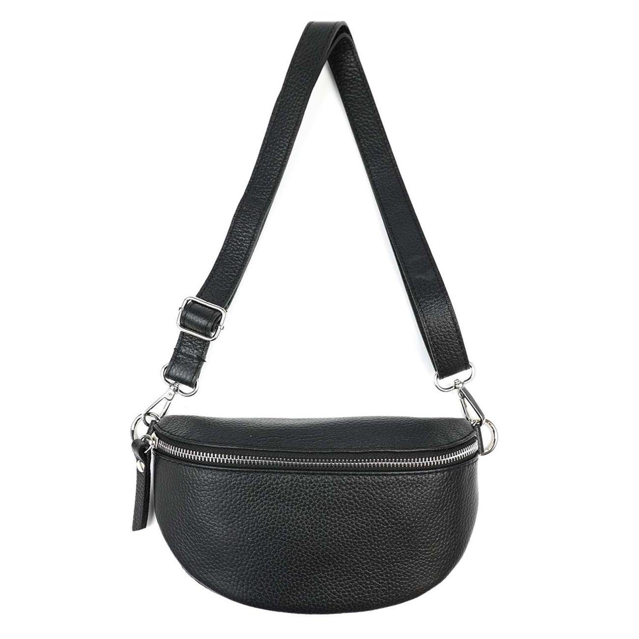 ITALYSHOP24 Bauchtasche Damen Leder Gürteltasche Hüfttasche CrossBody Handytasche, als Schultertasche, CrossOver, Umhängetasche tragbar