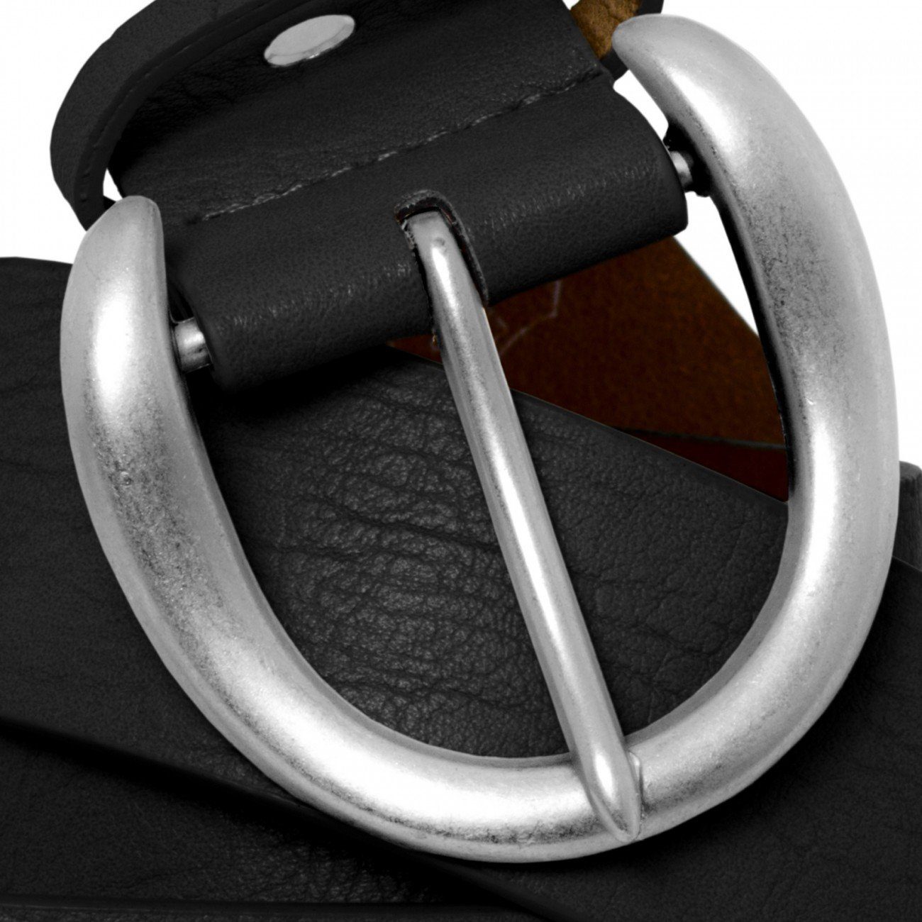 Caspar Synthetikgürtel Caspar GU274 breiter Damen Vintage Gürtel mit gebürs günstig online kaufen