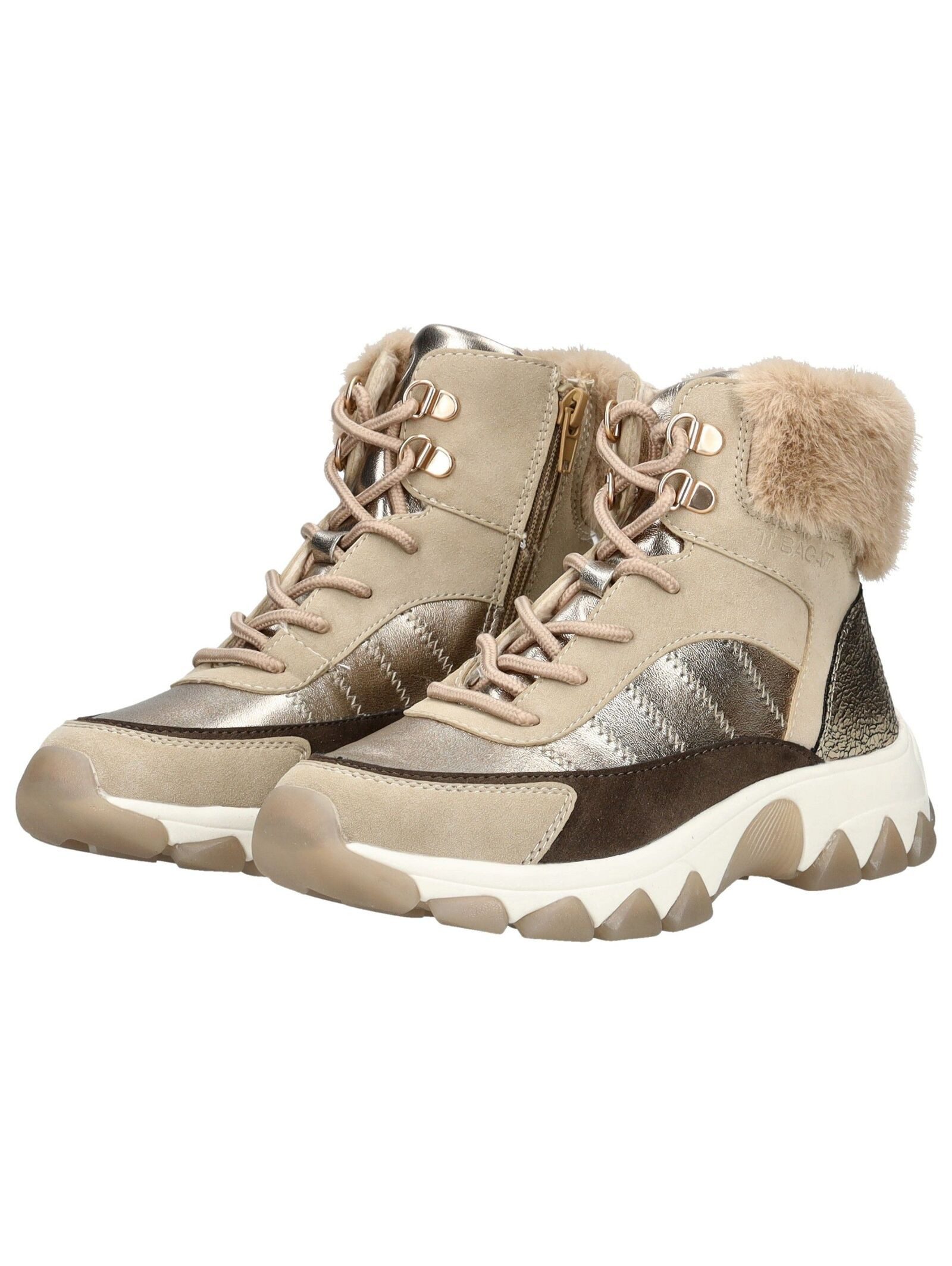 BAGATT Stiefelette Lederimitat/Textil . Schnürstiefelette