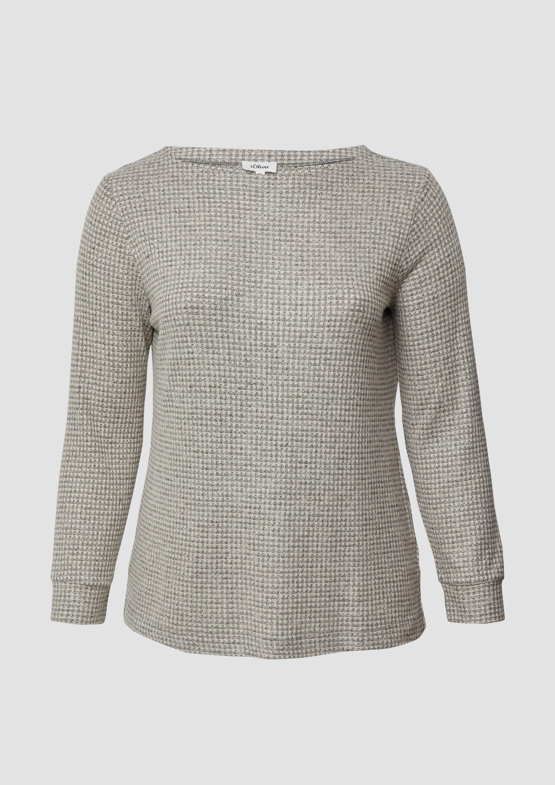 s.Oliver Langarmshirt T-Shirt Relaxed Fit Shirt mit langen Ärmeln und U-Bootausschnitt