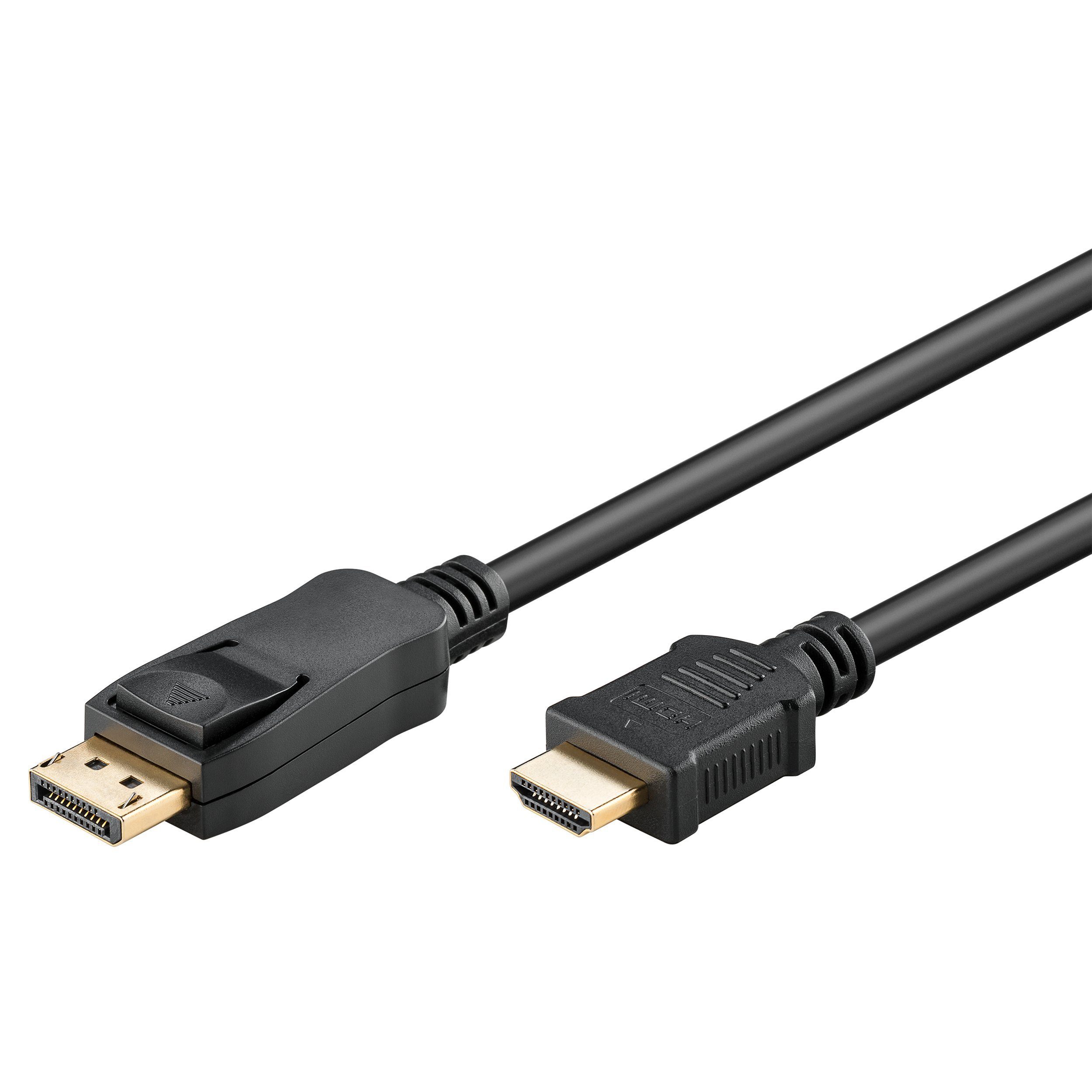 Goobay DisplayPort auf HDMI Adapterkabel 4K @ 30 Hz HDMI-Kabel, HDMI Typ A, DisplayPort, (100 cm), Monitorkabel mit Kupferleiter / Aluminium-Schirmung / Schwarz
