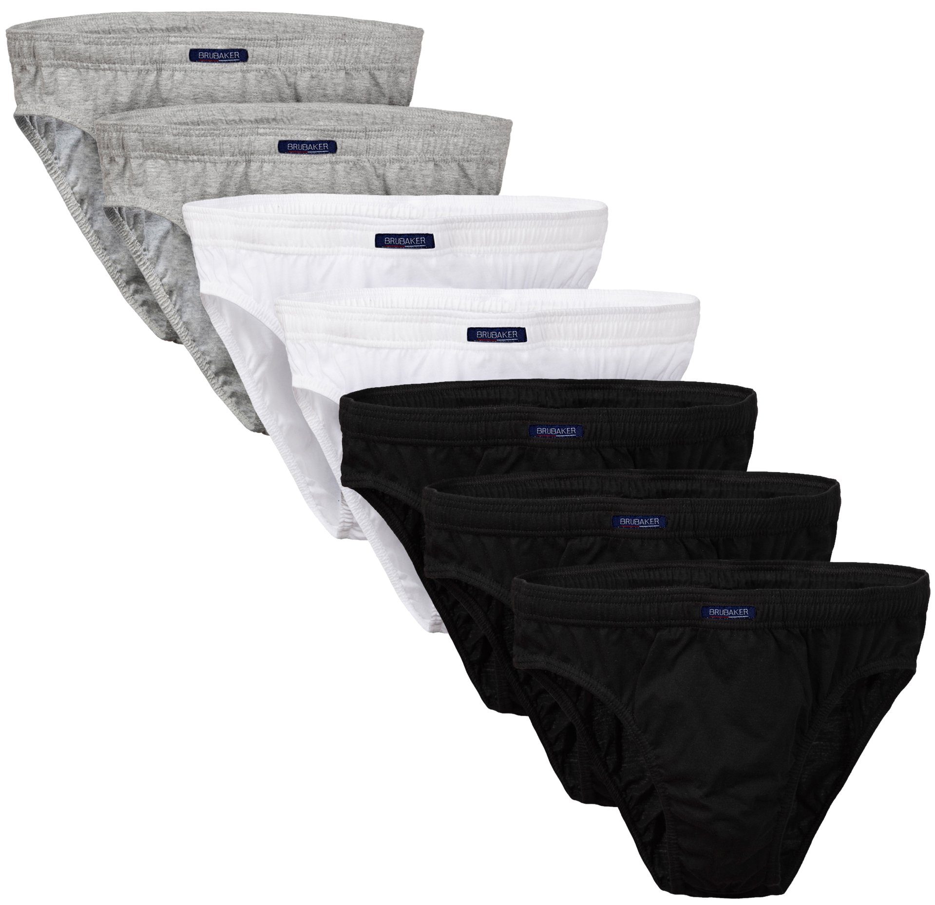 BRUBAKER Slip Herren Unterhose aus Baumwolle (Spar-Pack, 7-St., 7er-Pack) Großpackung Männer Unterwäsche, sehr bequeme Passform