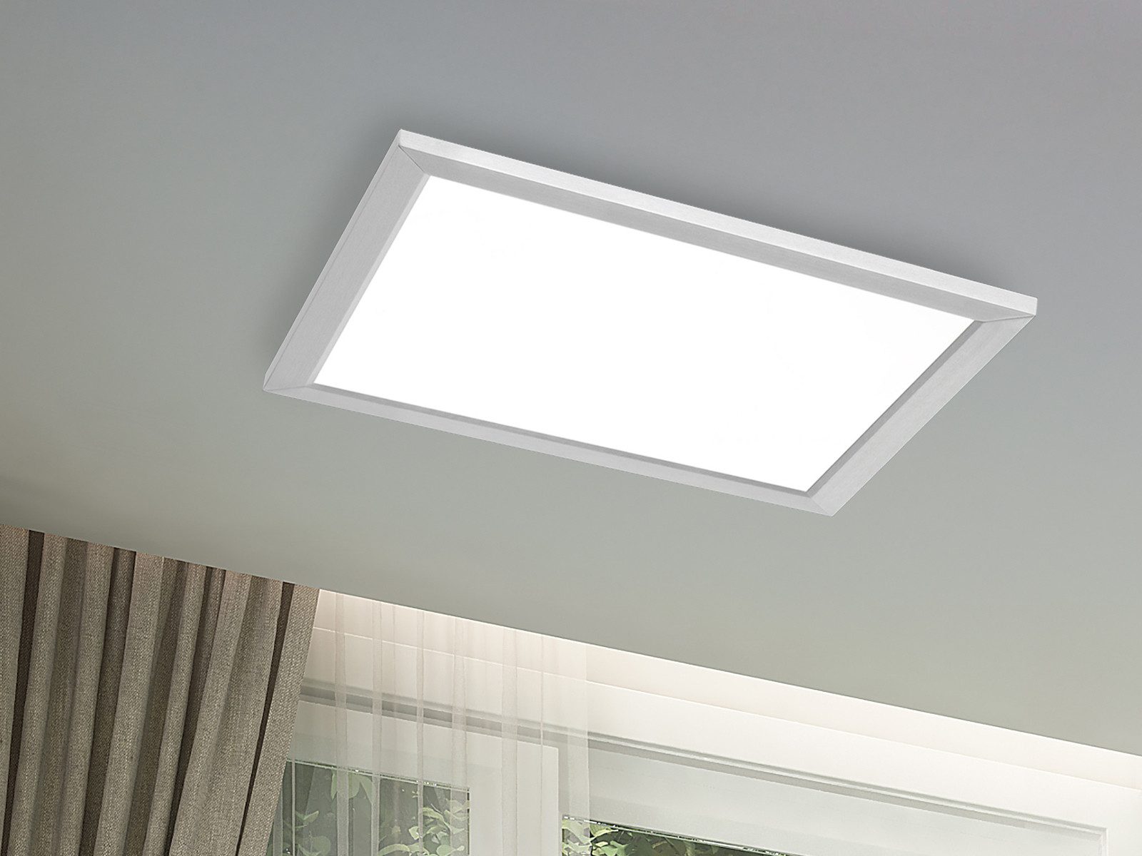 TRIO Leuchten LED Deckenleuchte, LED fest integriert, Warmweiß, LED Deckenpanel aus Metall, minimalistisch und extrem flach, 30x30cm