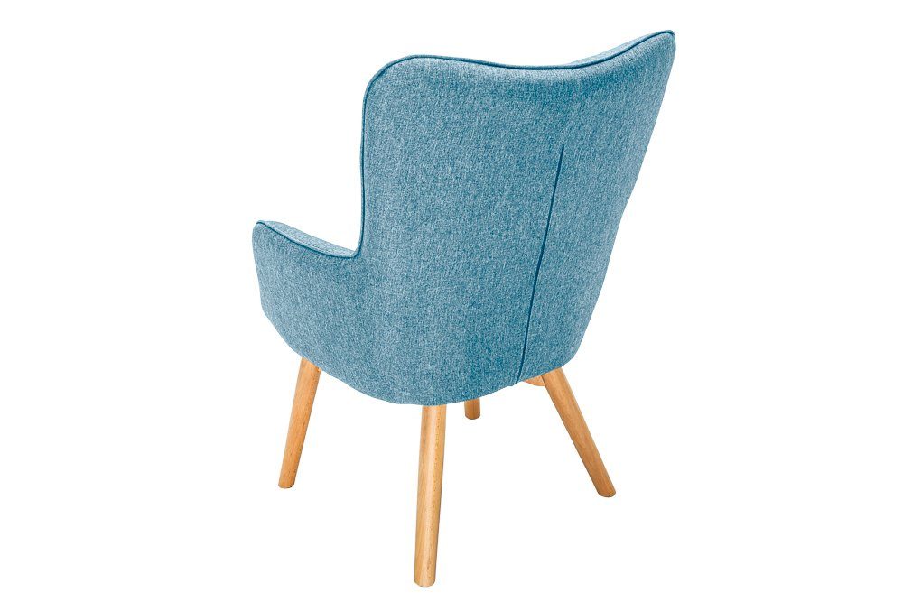 Design · natur, mit / SCANDINAVIA riess-ambiente Sessel hellblau Scandinavian Einzelsessel im Flachgewebe-Bezug ·