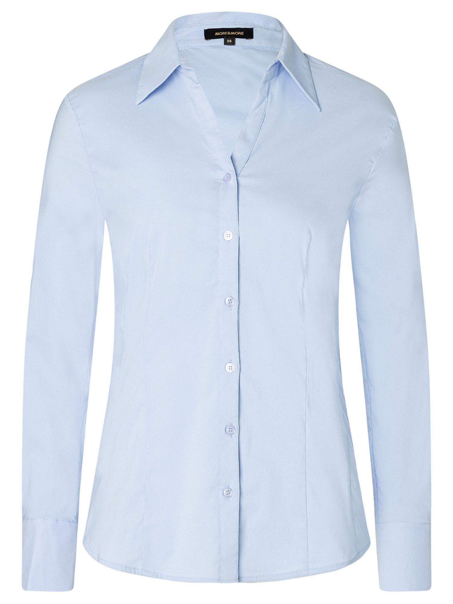 MORE&MORE Langarmbluse klassische Business-Stretchbluse