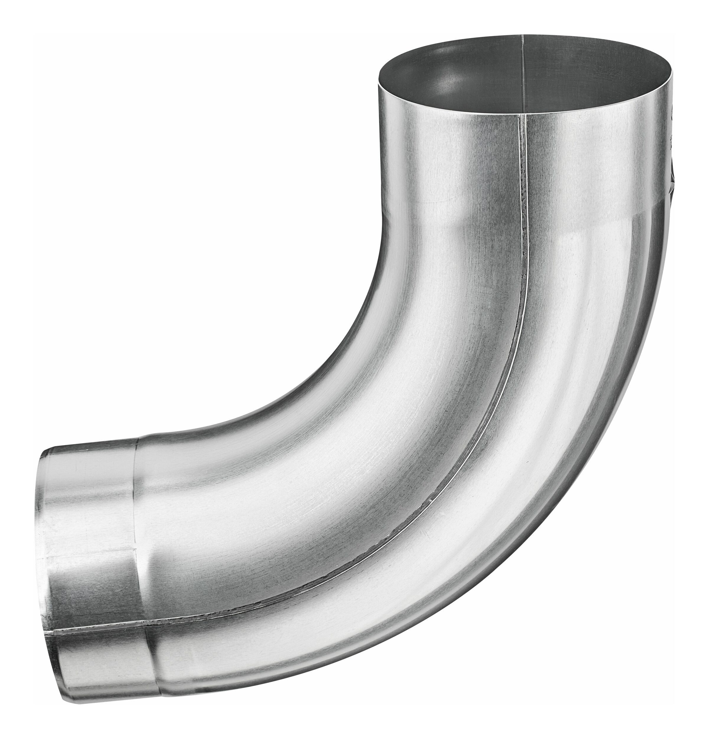 Grömo Regenfallrohr, Zink-Rohrbogen 85 Grad, 87 mm, mit Einzug