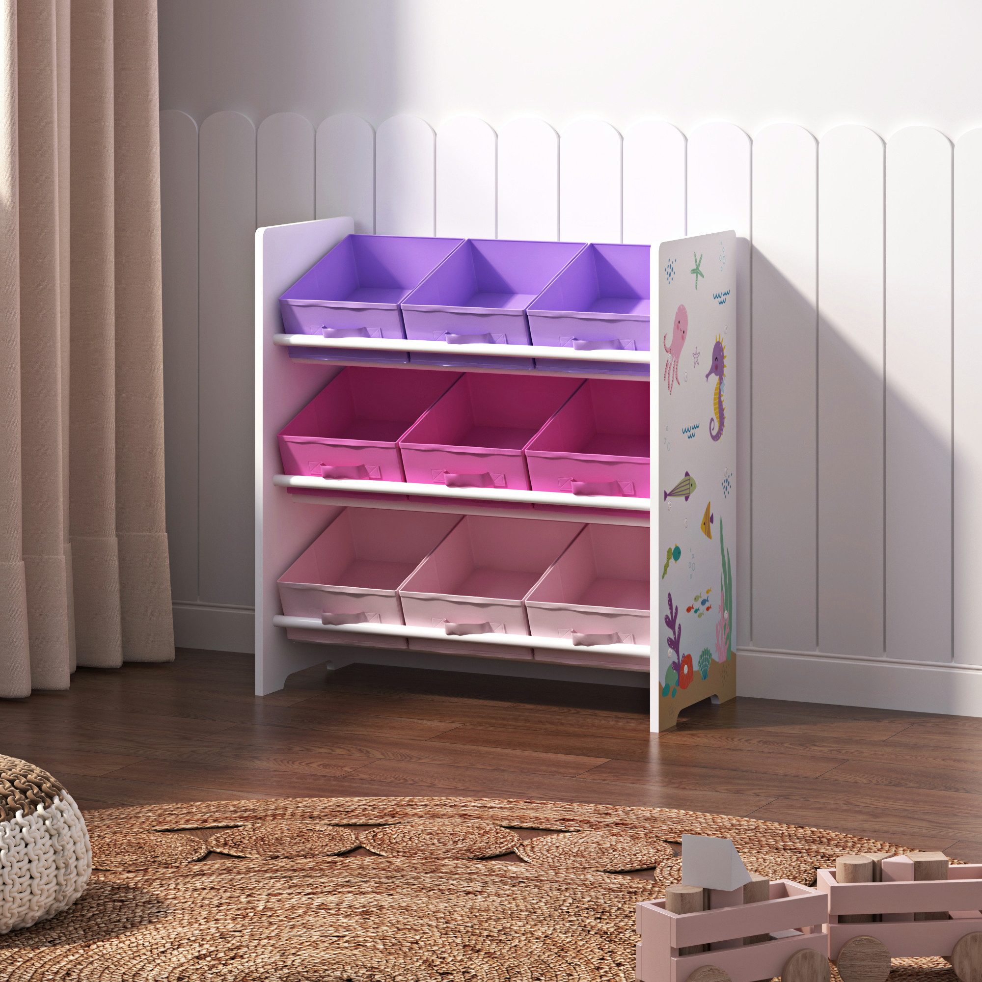 en.casa Kinderregal, »Boiro« Spielzeugregal mit 9 günstig online kaufen