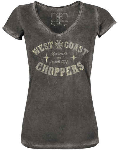 West Coast Choppers T-Shirt West Coast Choppers Damen T-Shirt Go Fast V Neck Adult