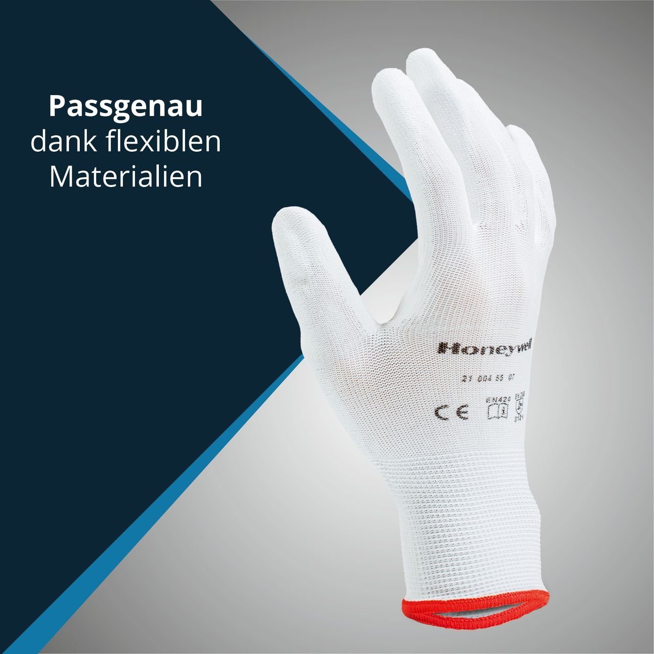 Honeywell Strickhandschuhe Weiß Schutzhandschuhe 10 Gr… x Gestrickt Polyamid HONEYWELL Nylon
