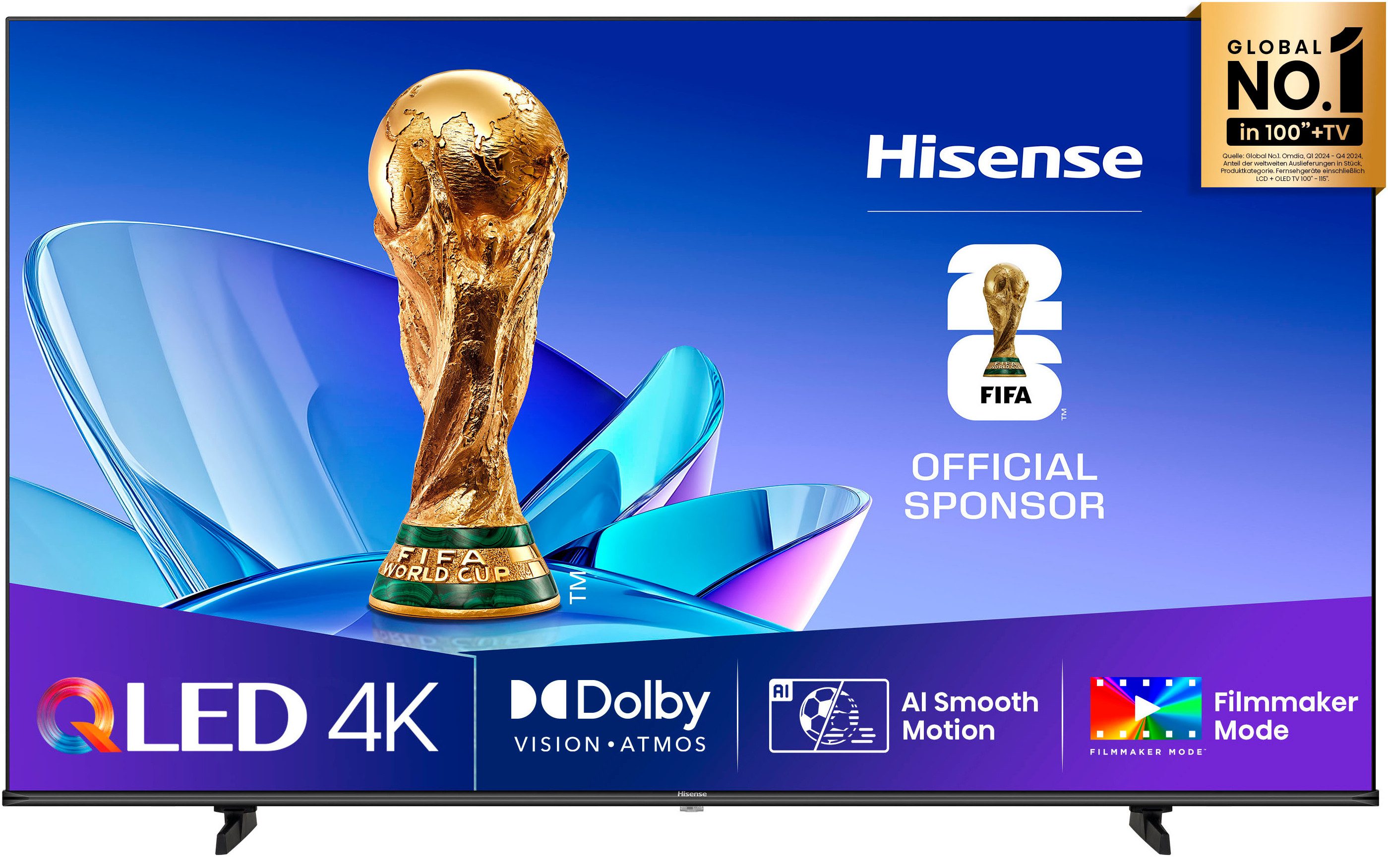 Hisense 65E77Q QLED-Fernseher (164 cm/65 Zoll, 4K Ultra HD, Smart-TV, 4K UHD QLED)