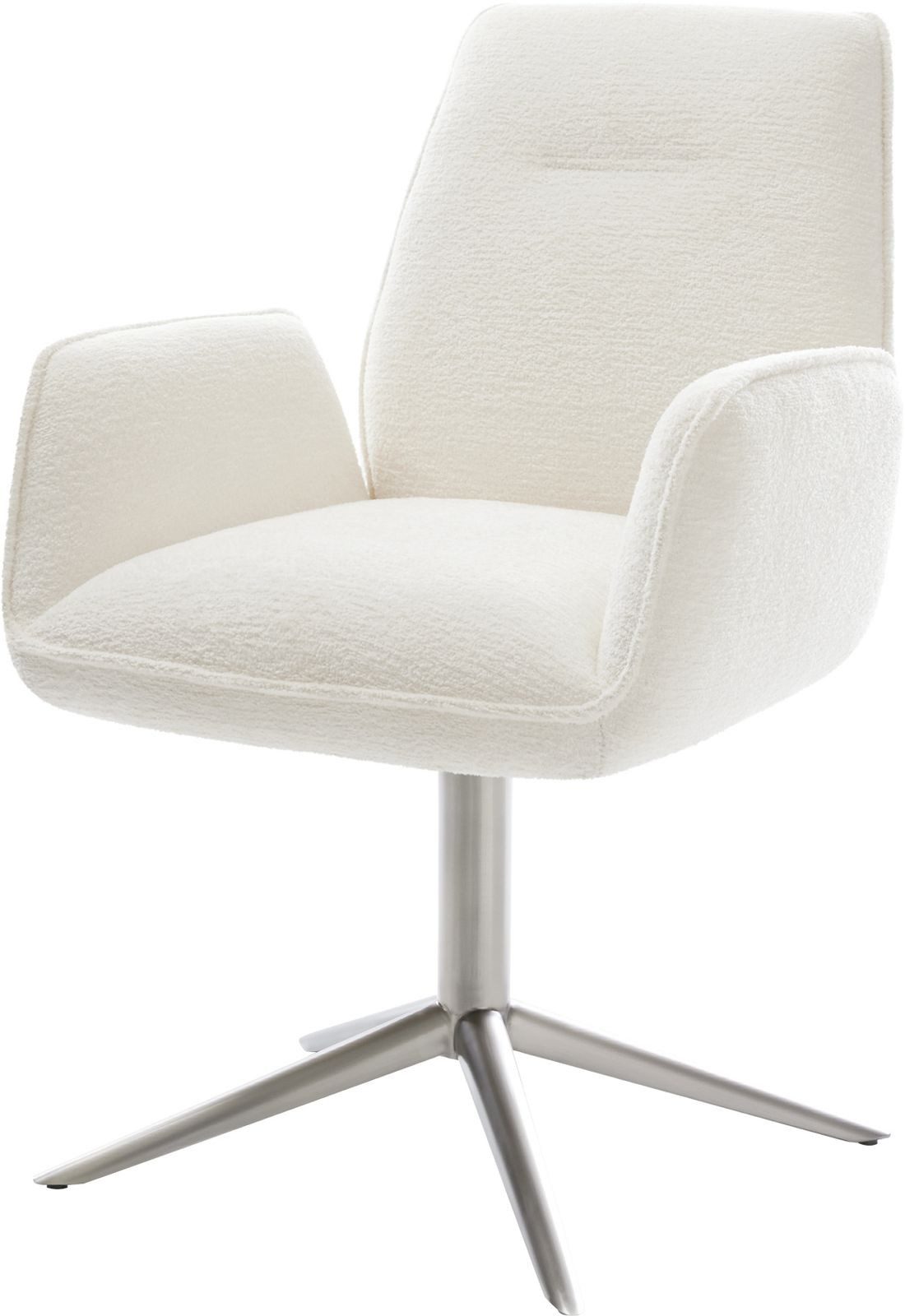 DELIFE Polsterstuhl Zoa-Flex, Fußkreuz Edelstahl Bouclé günstig online kaufen