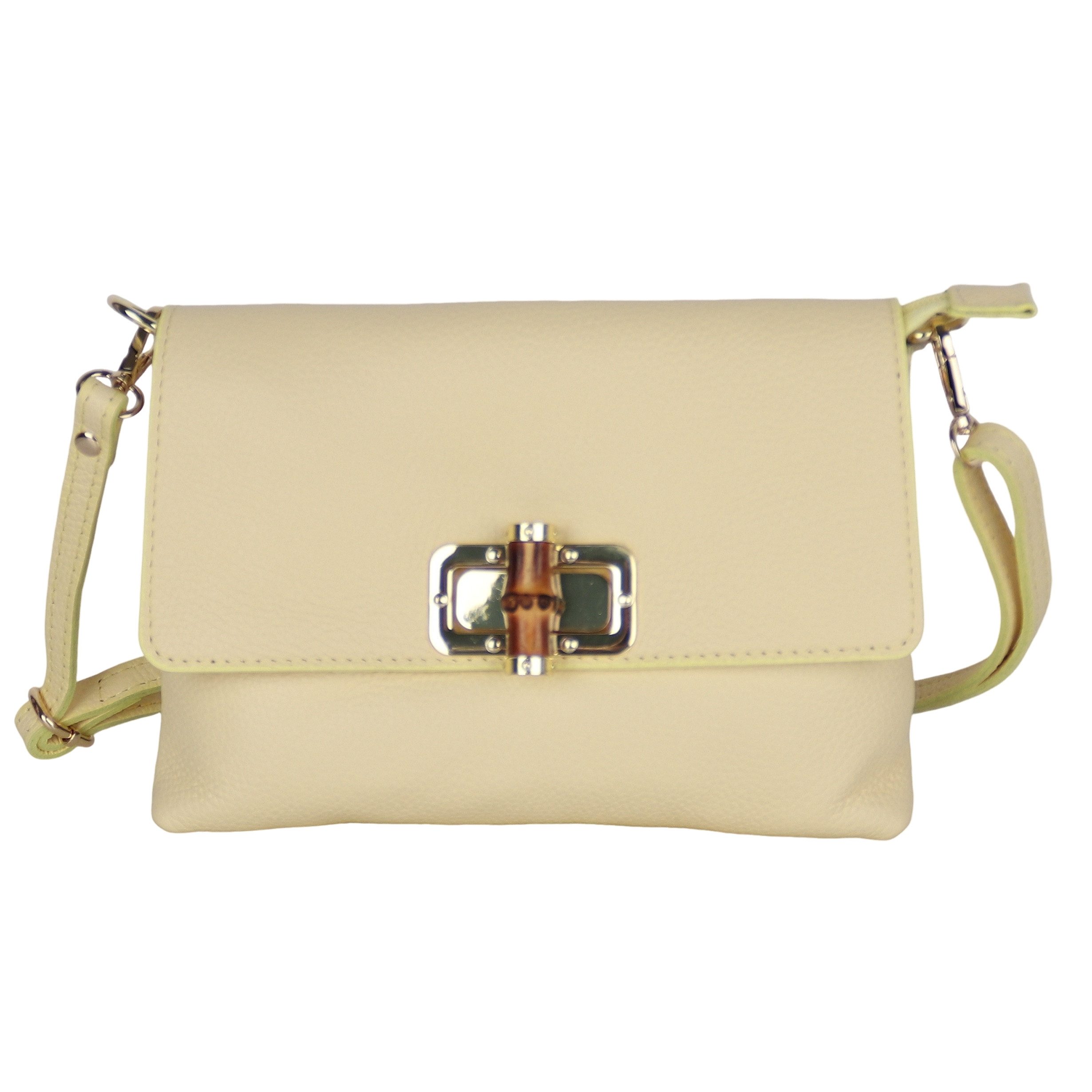 MIRROSI Umhängetasche Damen Crossbody Bag, Echtleder Made In Italy, ca. 24x17x8cm aus Echtleder