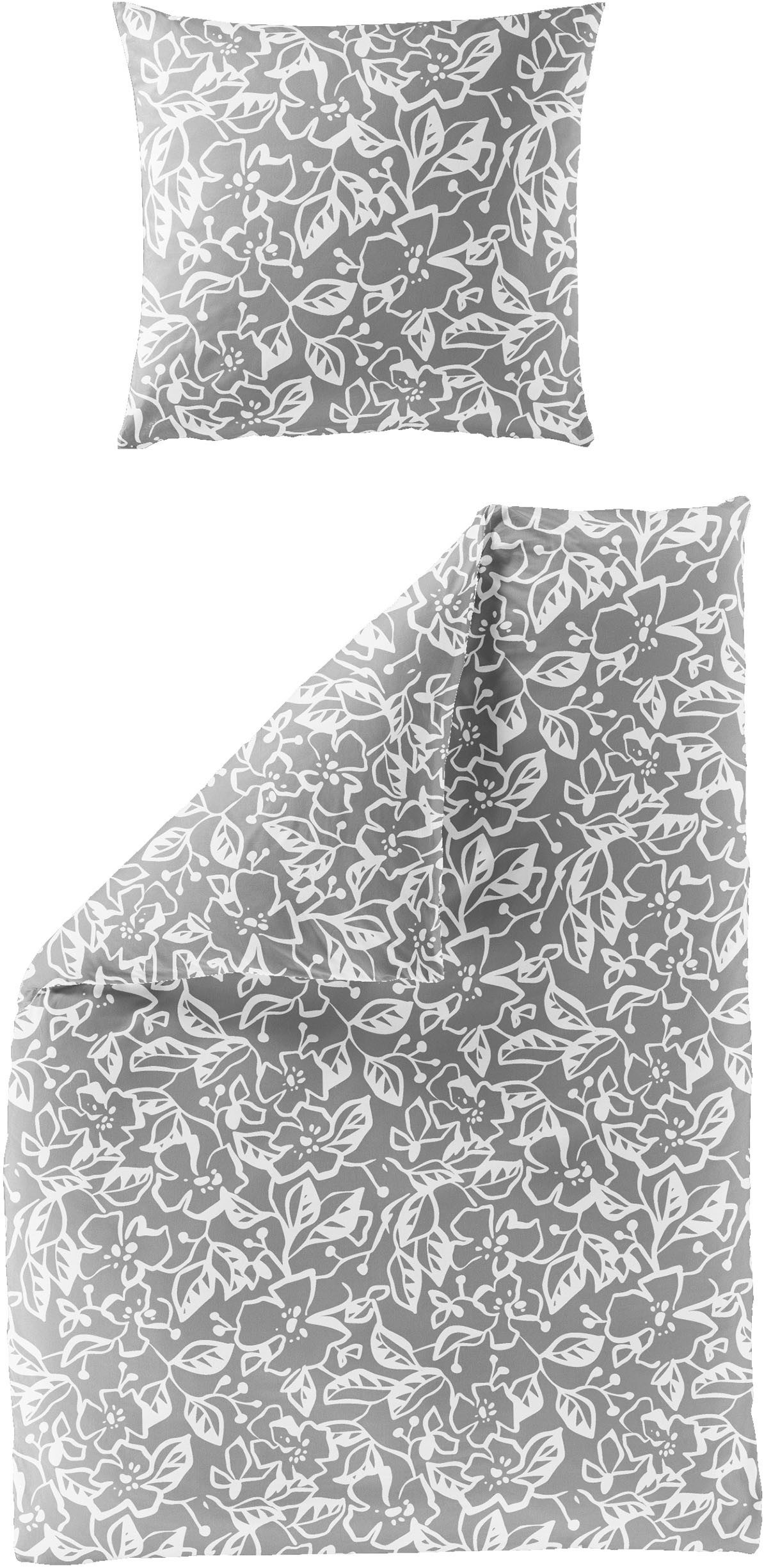BIERBAUM Bettwäsche 4174, Mako-Satin, 2 teilig, Mako-Satin, 100 % Baumwolle, pflegeleicht