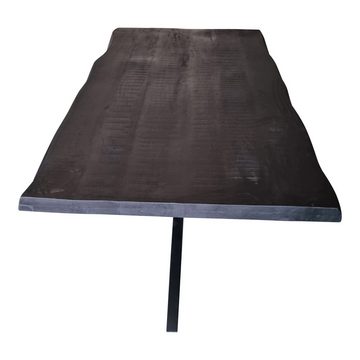 Villa Möbel Baumkantentisch Baumstammtisch Boston Black (160x90cm, 1-St), Mango Massivholz mit Matrix-Gestell