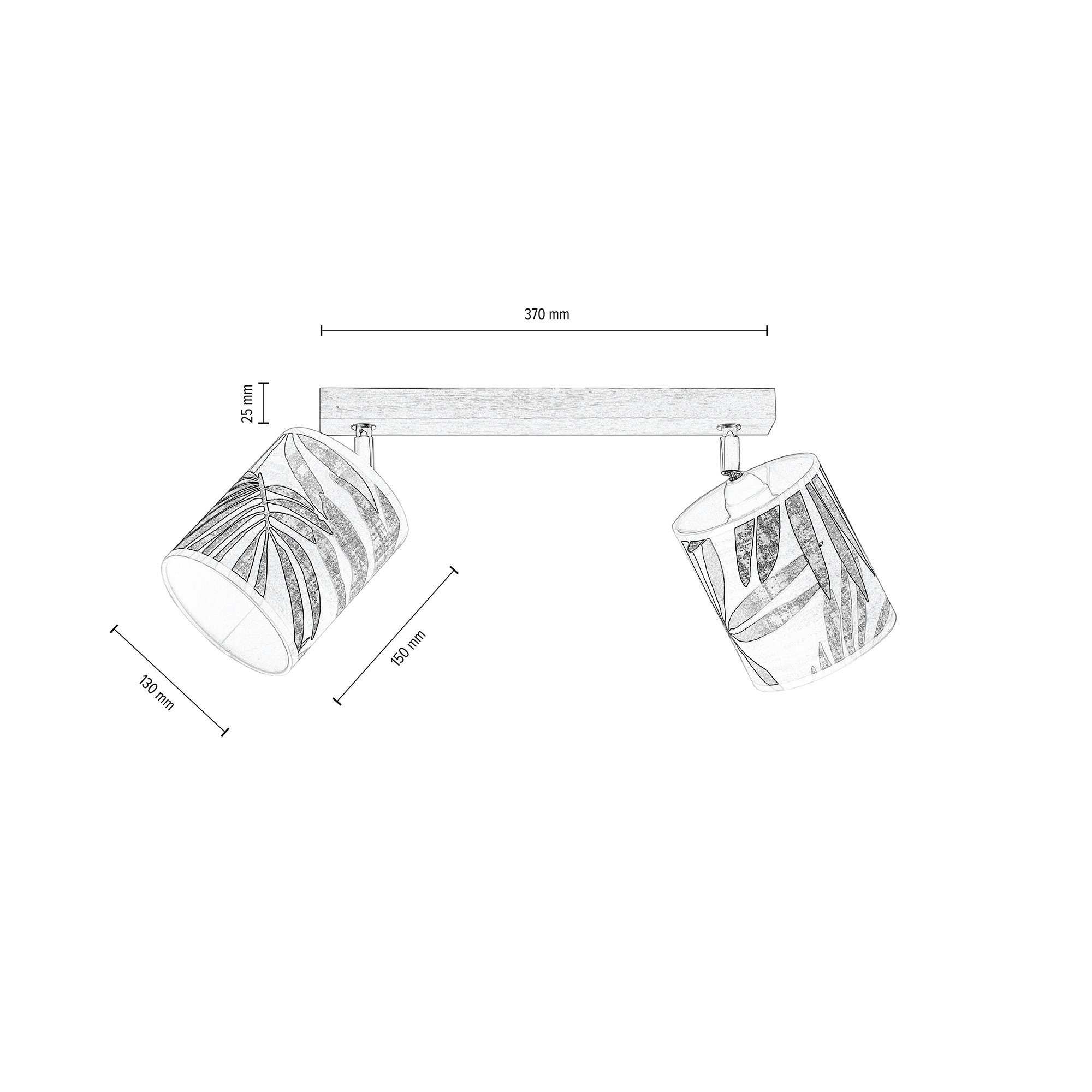 BRITOP LIGHTING Deckenleuchte HOJA, ohne Schirme Leuchtmittel, Tapete, Eichenholz aus aus laminierter Baldachin