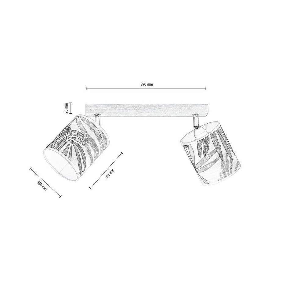 BRITOP LIGHTING Deckenleuchte HOJA, ohne Leuchtmittel, Schirme aus laminierter  Tapete, Baldachin aus Eichenholz, Made in Europe mit FSC®-Zertifikat