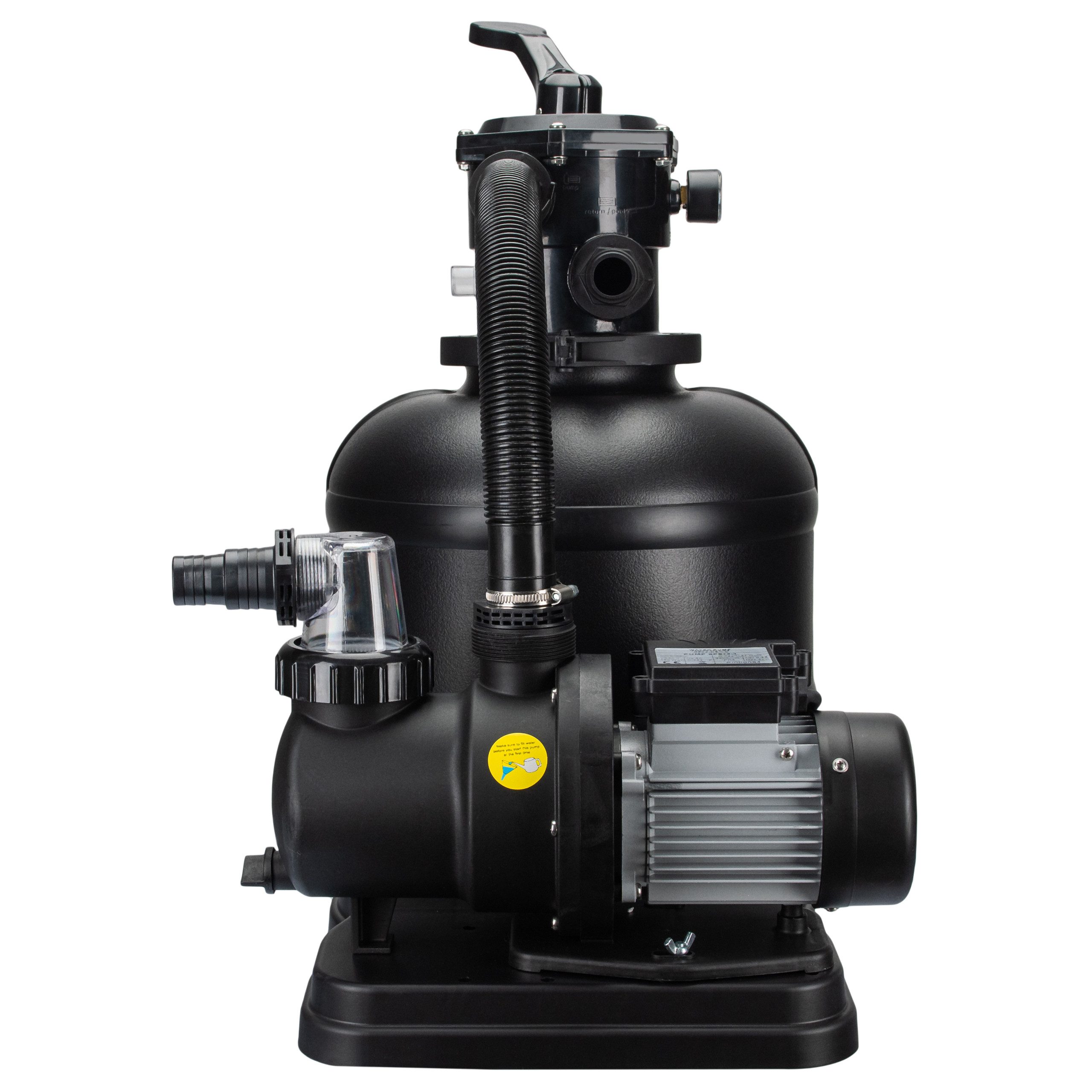 COIL Sandfilteranlage Sandfilterpumpe, Selbstansaugende Pumpe, Sandfilter (7-Wege-Ventil mit Manometer, Anschlussstutzen 32/38 mm), 8500 l/h oder 10000 l/h, 450 W oder 550 W
