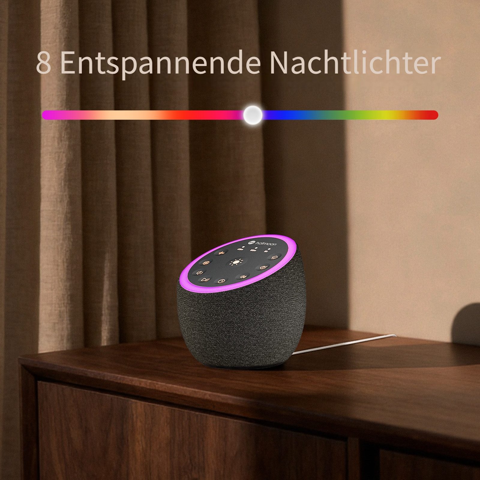 Novostella White Noise Machine 40 Klänge Weißes Rauschgerät für Baby & Erwachsene Lautsprecher 1 (Keine Netzwerkfunktionalität, 5 W, 40 nicht-loopende Klänge, 8 Modi Nachtlichtfarben,45min - 8h Timer)