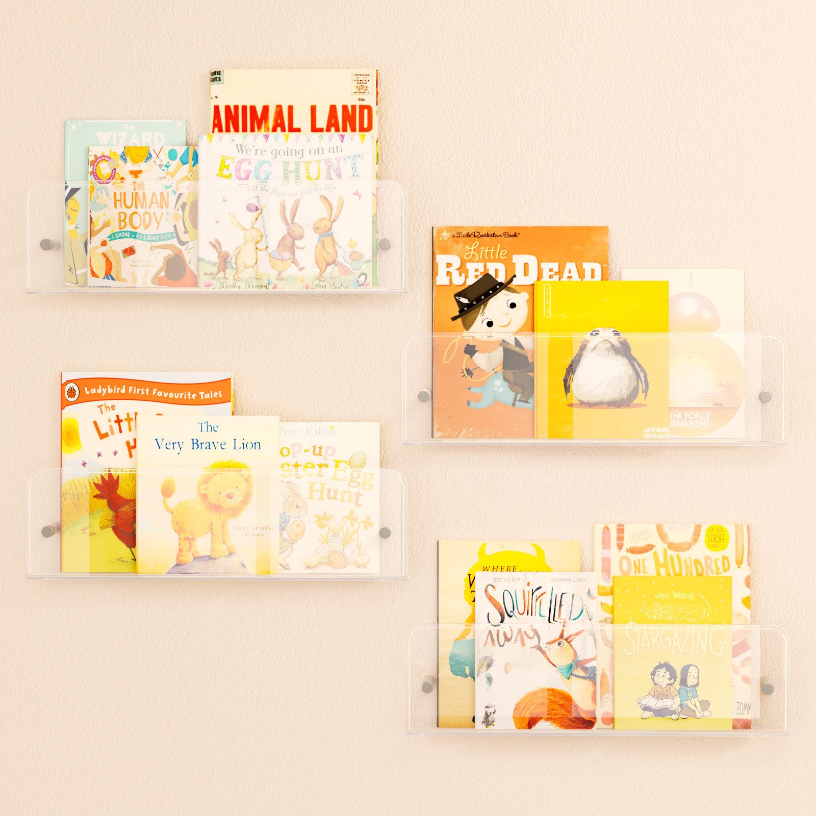 Lifewit Regalelement 39 cm klares schwebendes Kunststoffregal, Wandregal, 4-tlg.