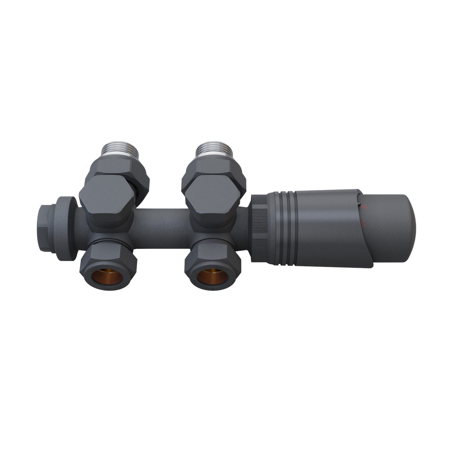 SONNI Heizkörperthermostat Multiblock Set für Heizkörper Thermostat Anschlussarmatur, mit Thermostatkopf ; 50mm G 1/2"