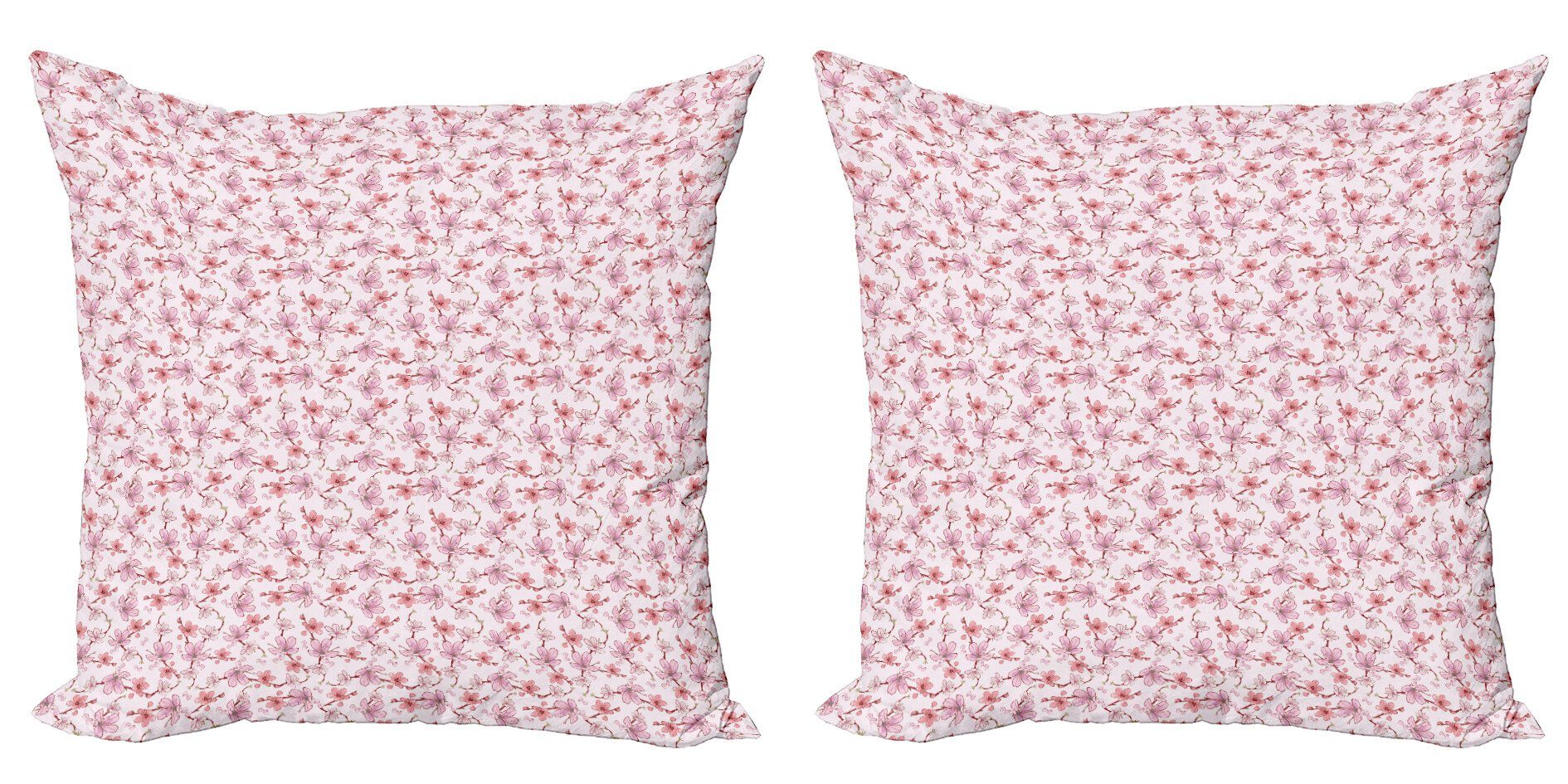 Kissenbezüge Modern Accent Doppelseitiger Digitaldruck, Abakuhaus (2 Stück), Sakura Traditionelles Romantisches Blossom | Kissenbezüge