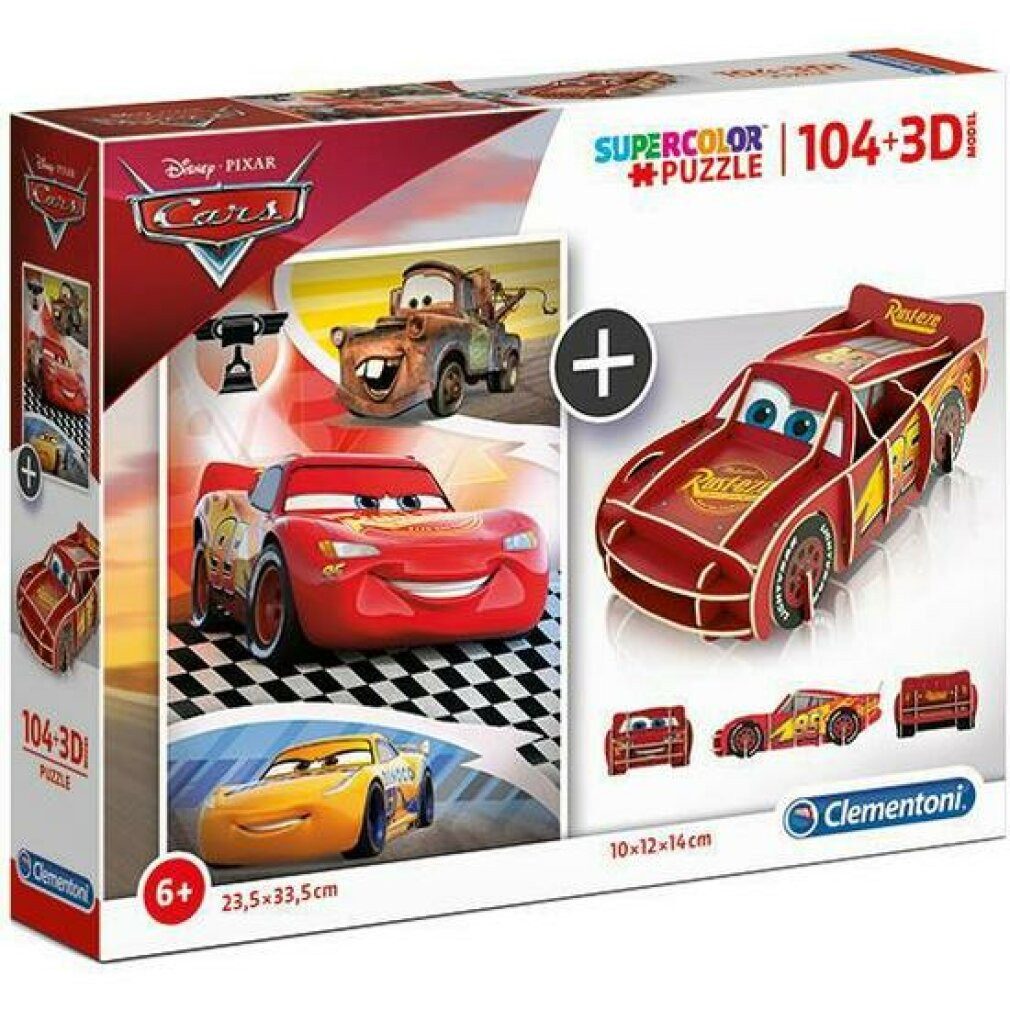 Clementoni® Puzzle Clementoni 104+3D Puzzle Cars günstig online kaufen