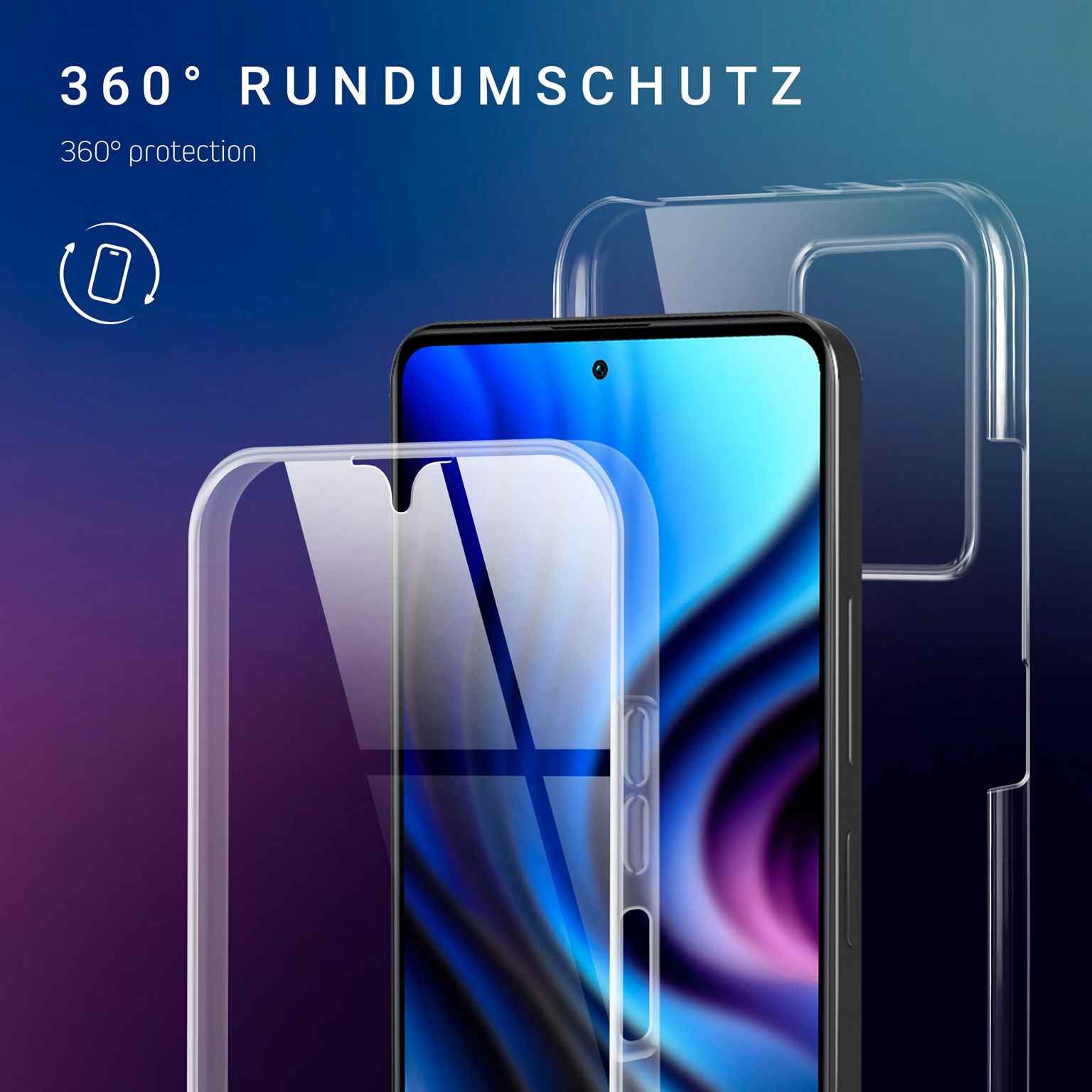 ONEFLOW Handyhülle für Redmi Note 12 Pro 5G Hülle Komplett Schutz Touch Case 6,67 Zoll, 360 Grad Schutzhülle Transparent Rundumschutz Durchsichtig Beidseitig