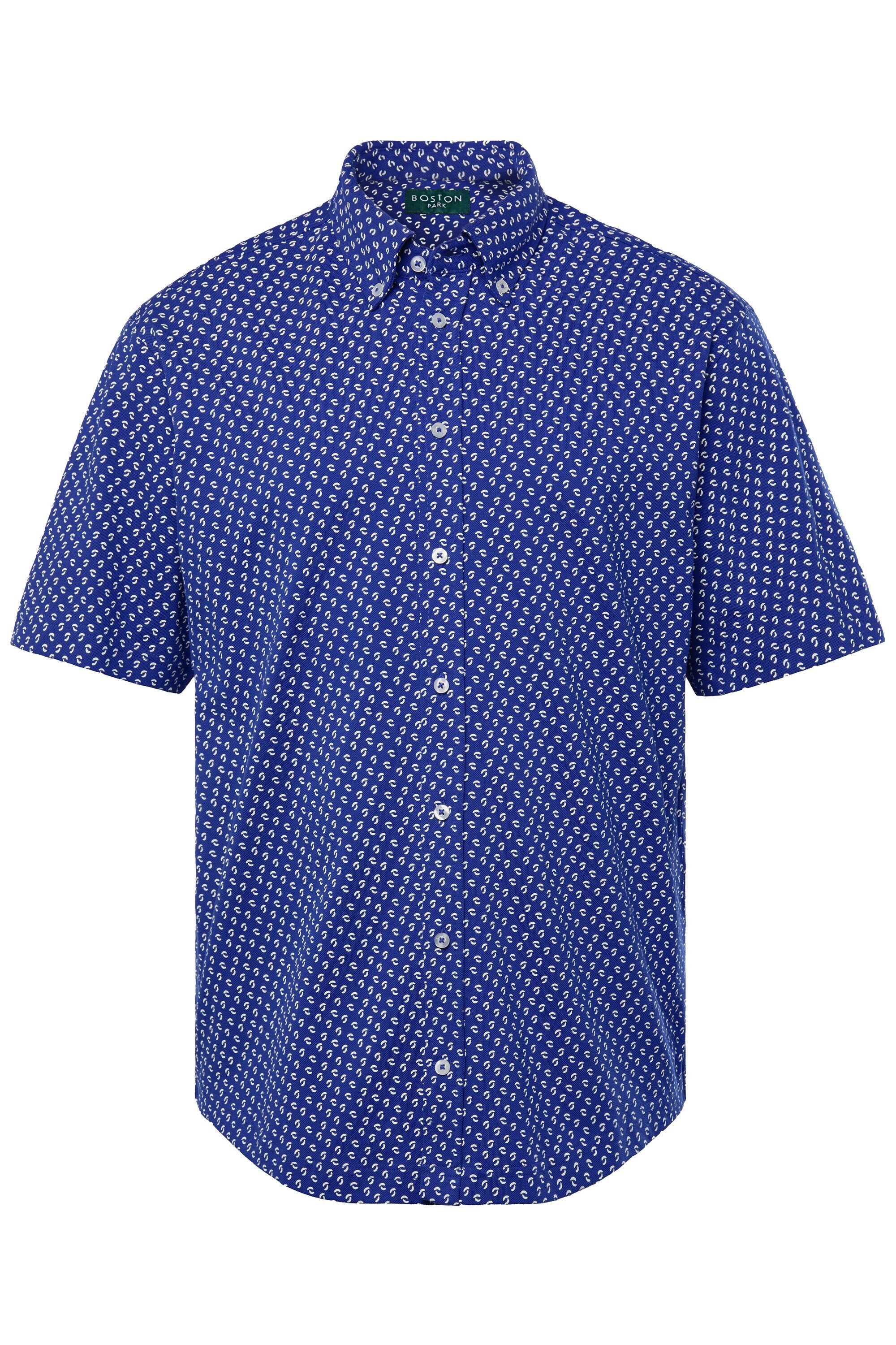 Boston Park Kurzarmhemd Boston Park Piqué-Hemd Halbarm florales Muster günstig online kaufen