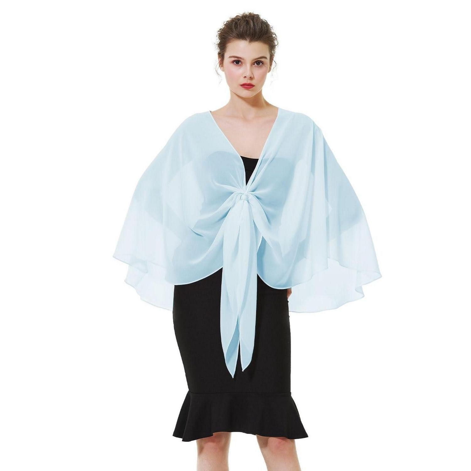 LuxusKollektion Chiffontuch Chiffon Schal Stola Babyblau