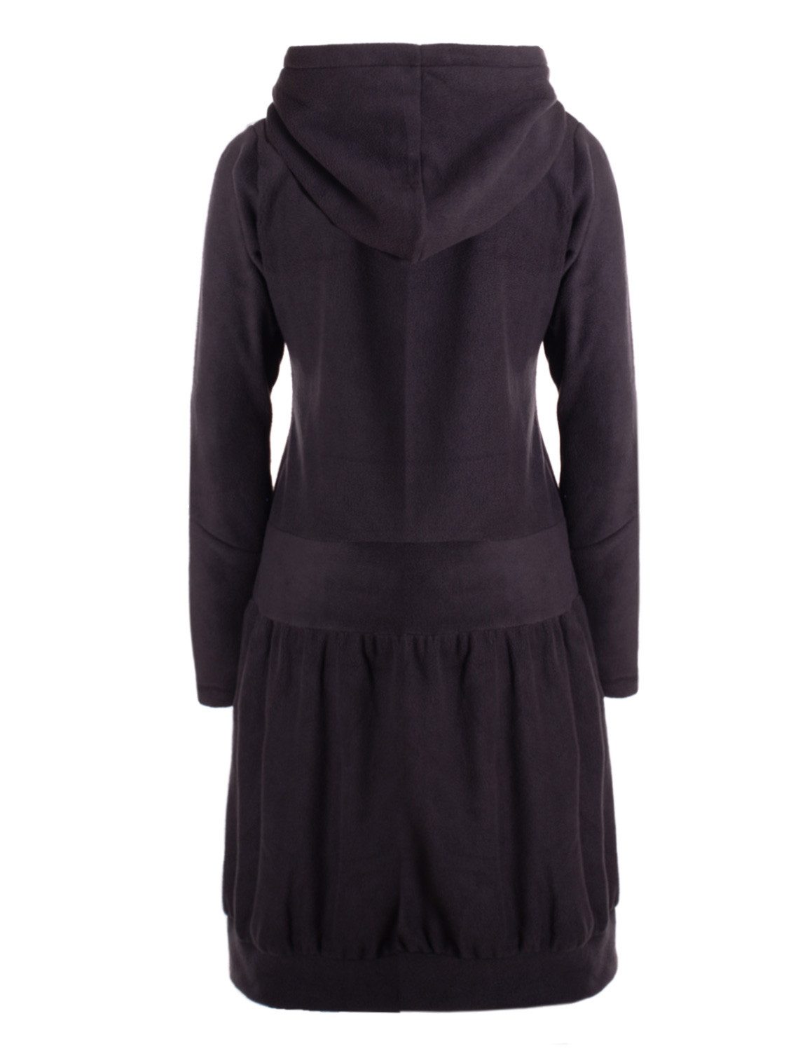 Vishes Ballonkleid Warmes Winterkleid aus Fleece mit Kapuze im Ballonstyle Alternative Bekleidung, Ethno, Hippie, Retro Style