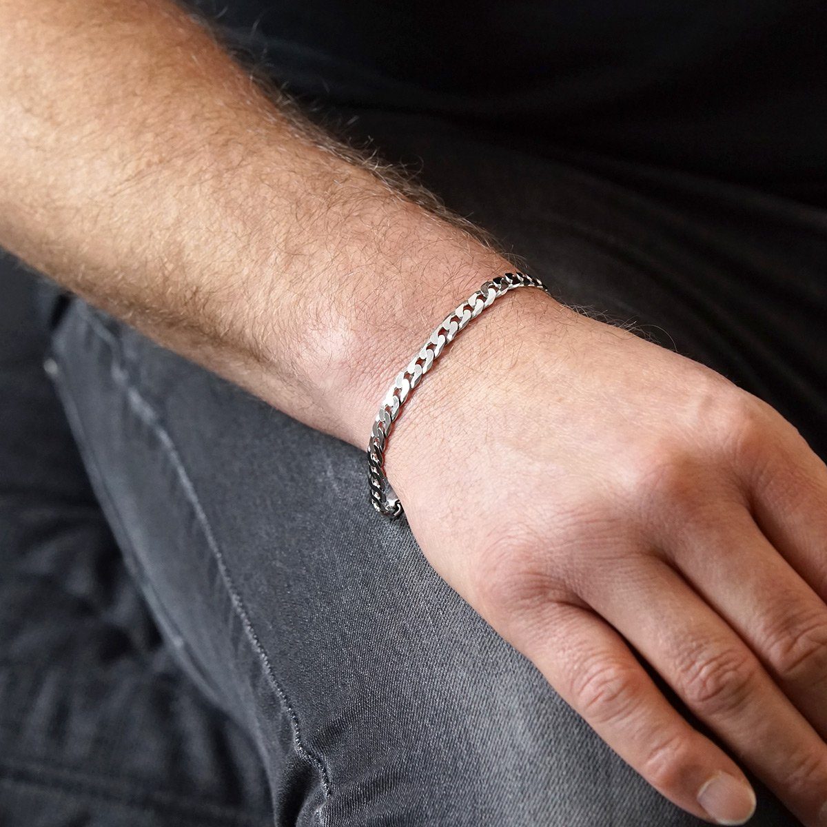Materia Silberarmband Herren Panzerarmband 6mm diamantiert günstig online kaufen
