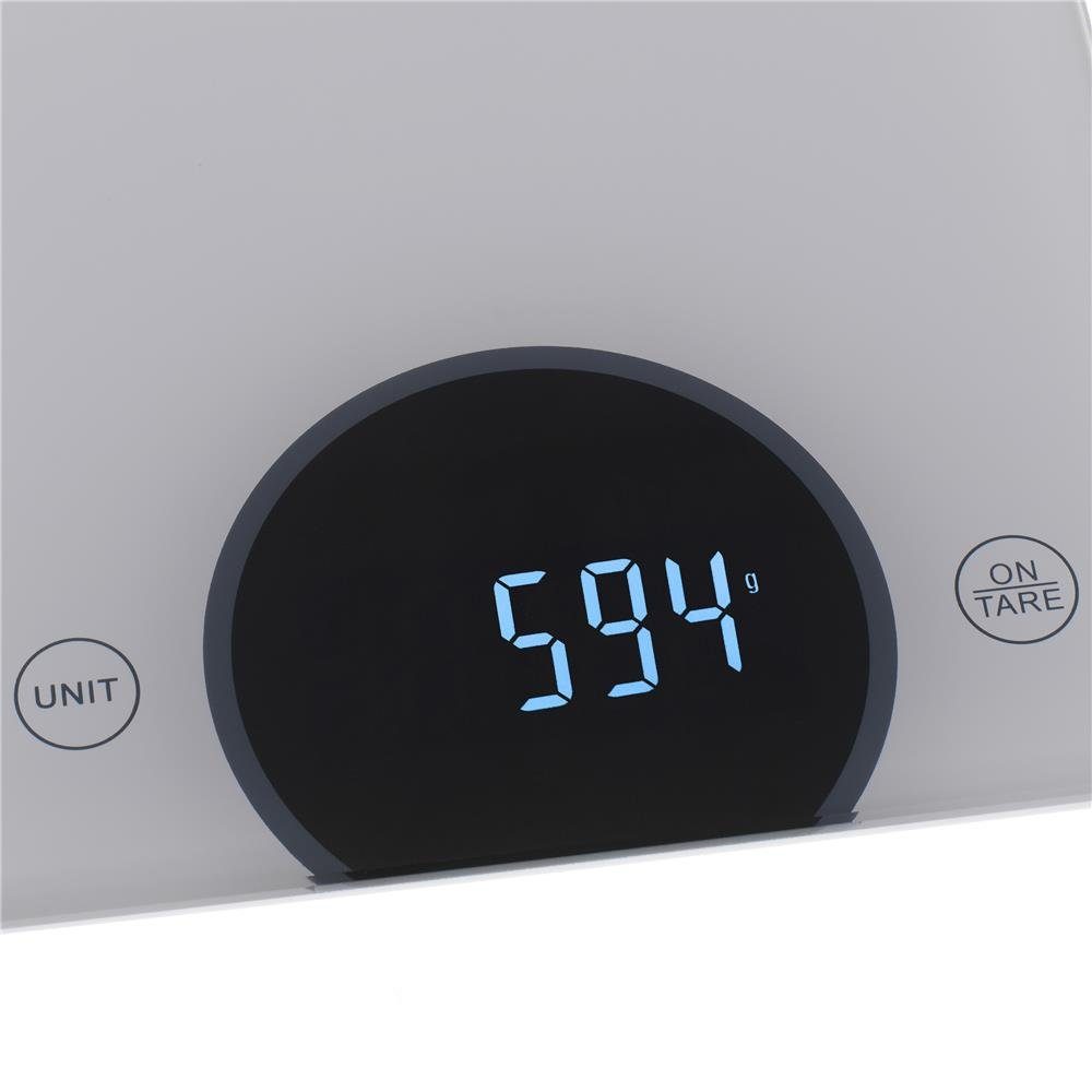 Adler Küchenwaage AD 3173, digital LED Anzeige bis 10 kg silber Haushaltswaage Tara Funktion