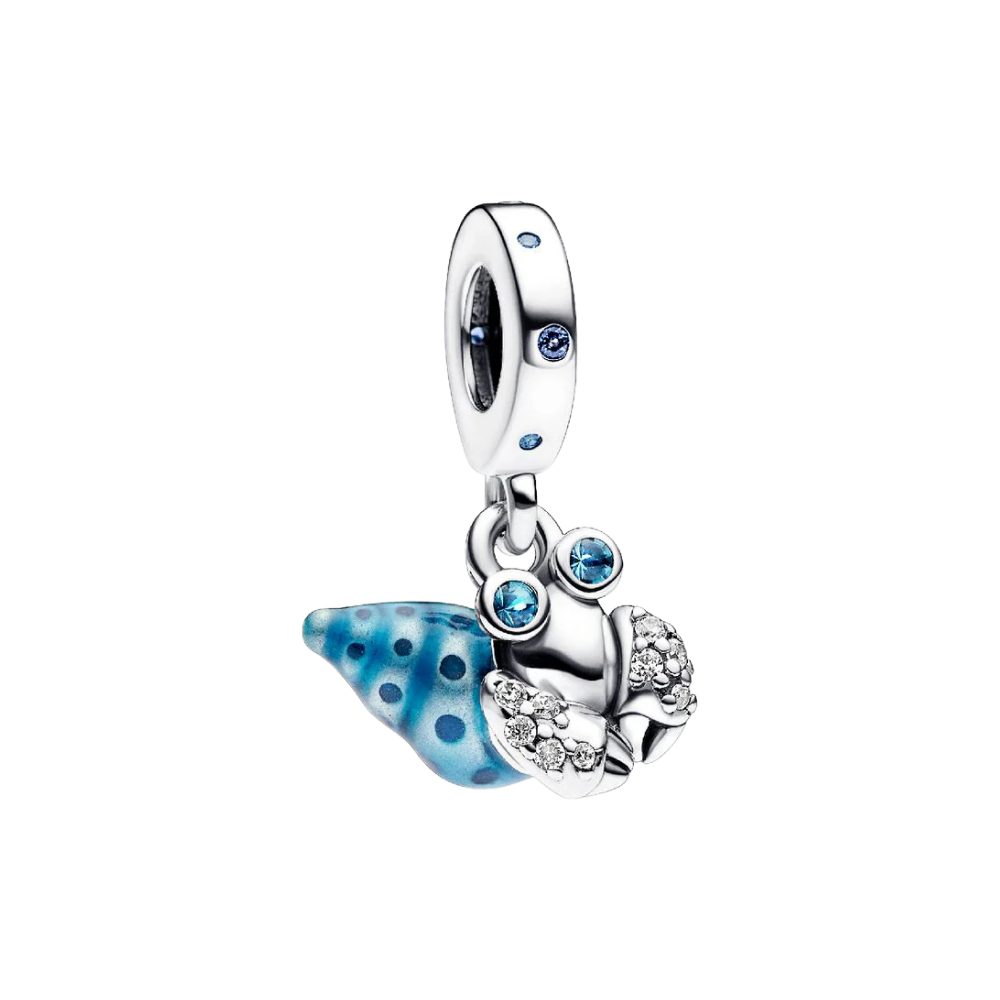 Pandora Charm-Einhänger 792700C01*, Krebs, Zirkonia, Emaille, Blau, Meer