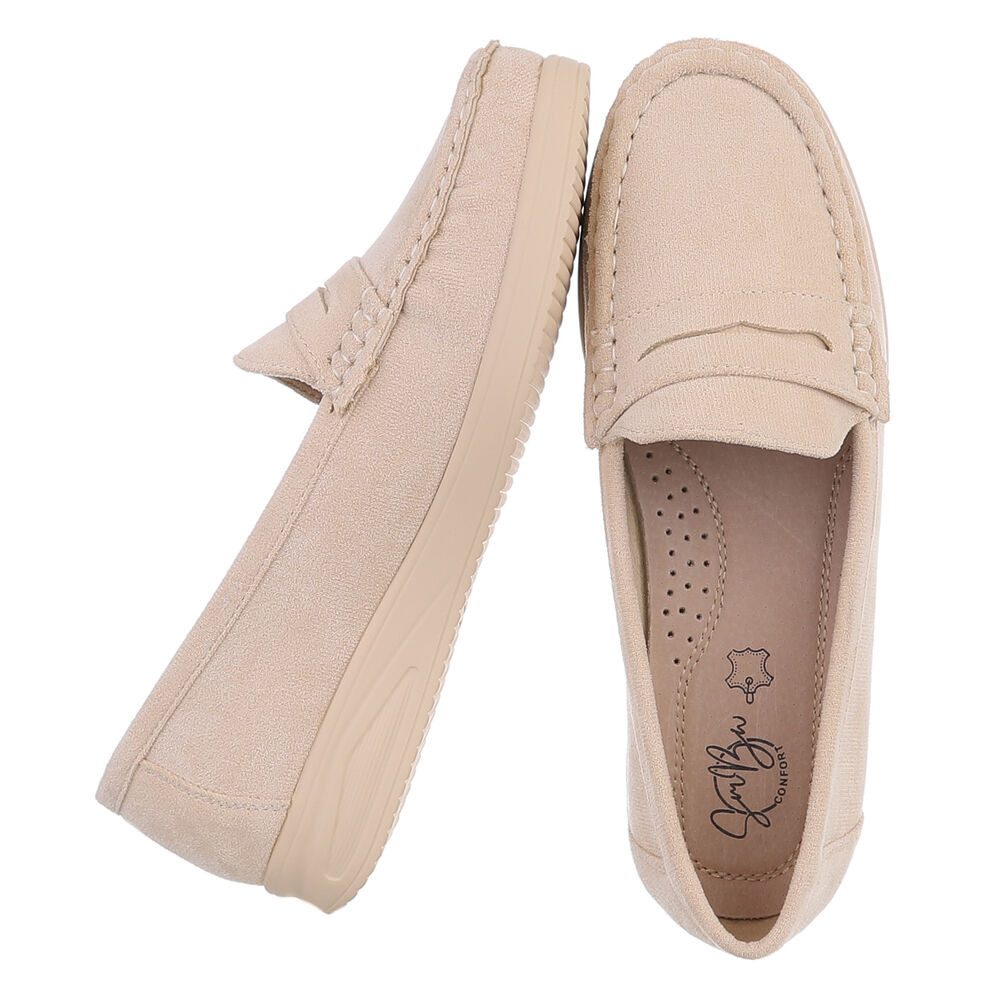Ital-Design Elegante Loafer für Damen aus hochwertigem Material Slipper (91117428) ultraleichte und komfortable Sohle
