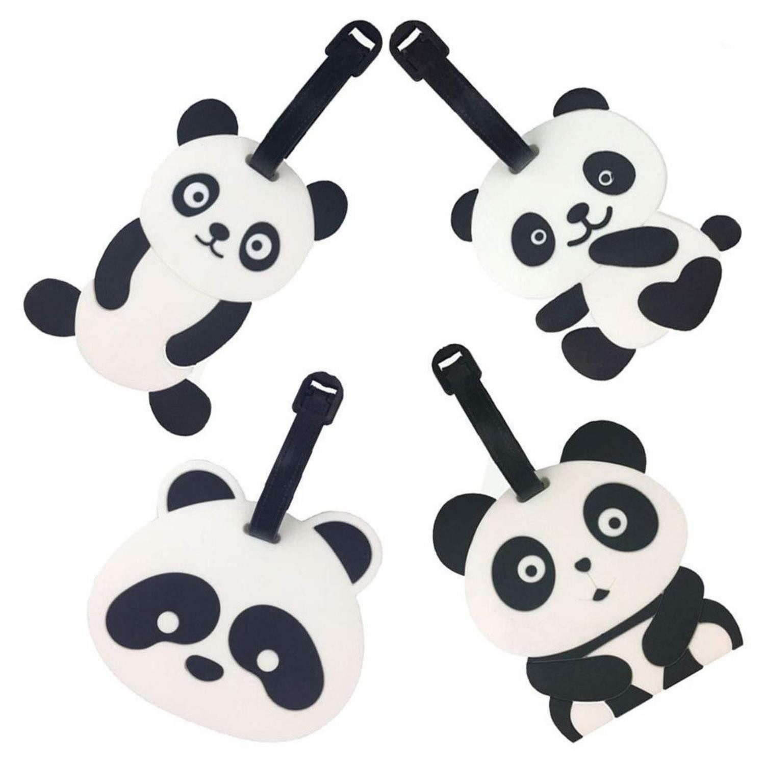 LuxusKollektion Gepäckanhänger Reisegepäck Tags Koffer ID Label PVC Identifikator Halter panda 4pc