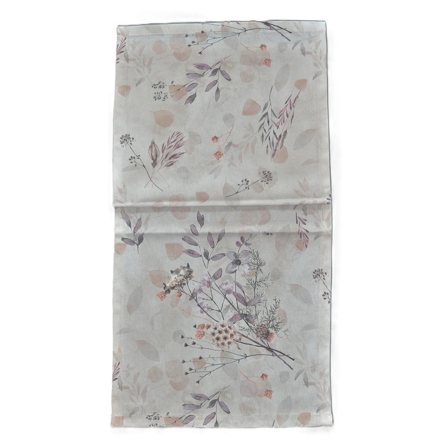 Yve! Decoration Tischläufer FLAMING, Weiß, Rosa, Lila, B 40 cm, L 140 cm, (1-tlg), Leinen