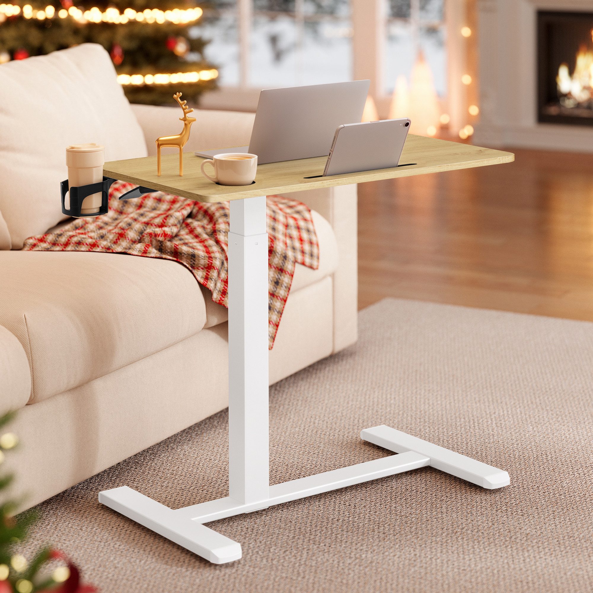 VASAGLE Schreibtisch Beistelltisch mit Rollen, mobiler Stehtisch, verstellb günstig online kaufen