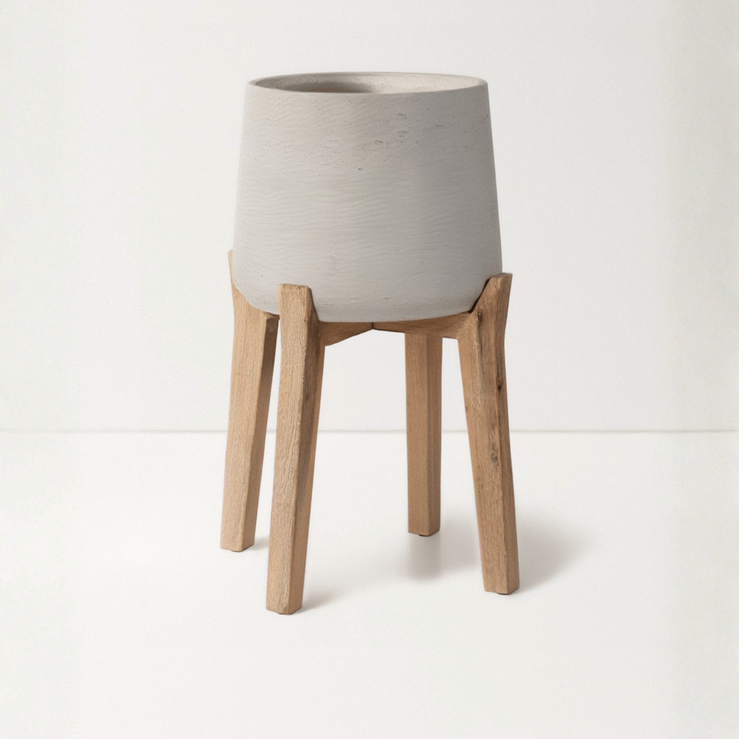 finestgreen Pflanzkübel Patt Feet High, Fiberclay Pflanzkübel mit Holzfüßen für Innen & Außen