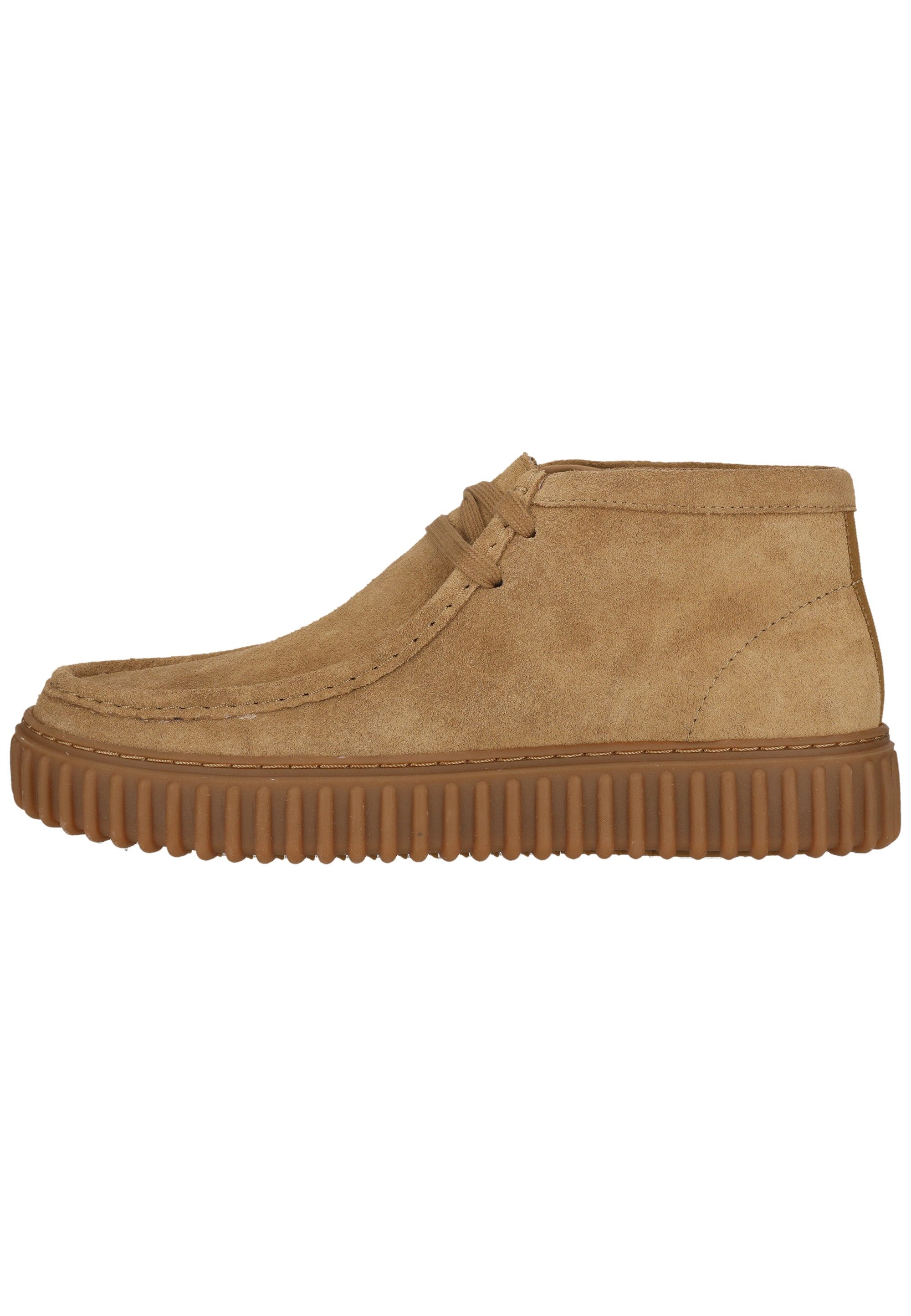 Clarks Torhill Hi Dark Sand Suede Stiefelette mit weicher, atmungsaktiver Innensohle