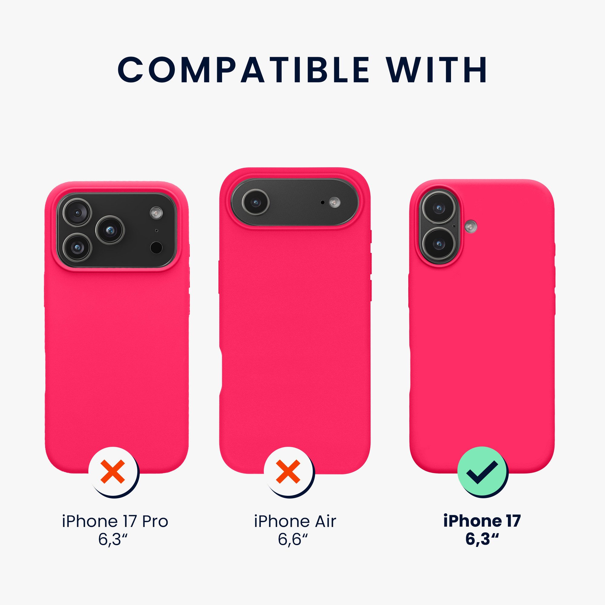 kwmobile Smartphone-Hülle Hülle für Apple iPhone 17, Hülle Silikon gummiert - Handyhülle - Handy Case Cover – Bild 2 von 5