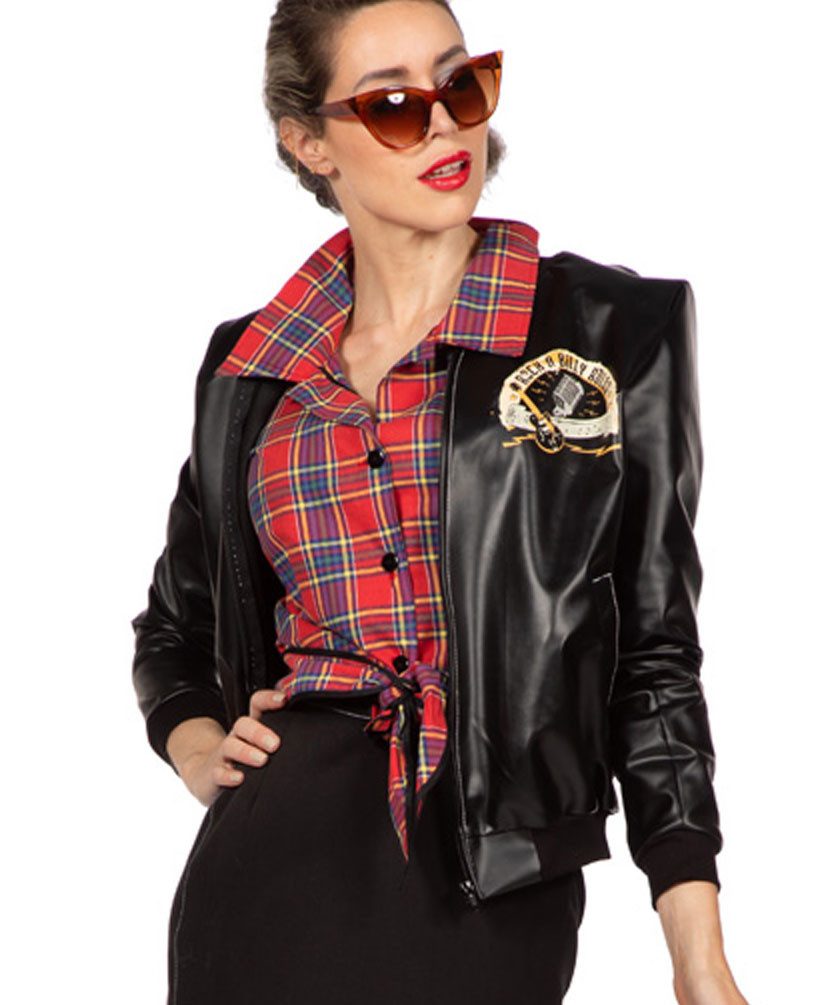 Karneval-Klamotten Kostüm 50er Jahre Damenkostüm Rock n Roll Jacke, Rock 'n Roll Jacke im Stil der 50er Frauenkostüm Karneval Fasching