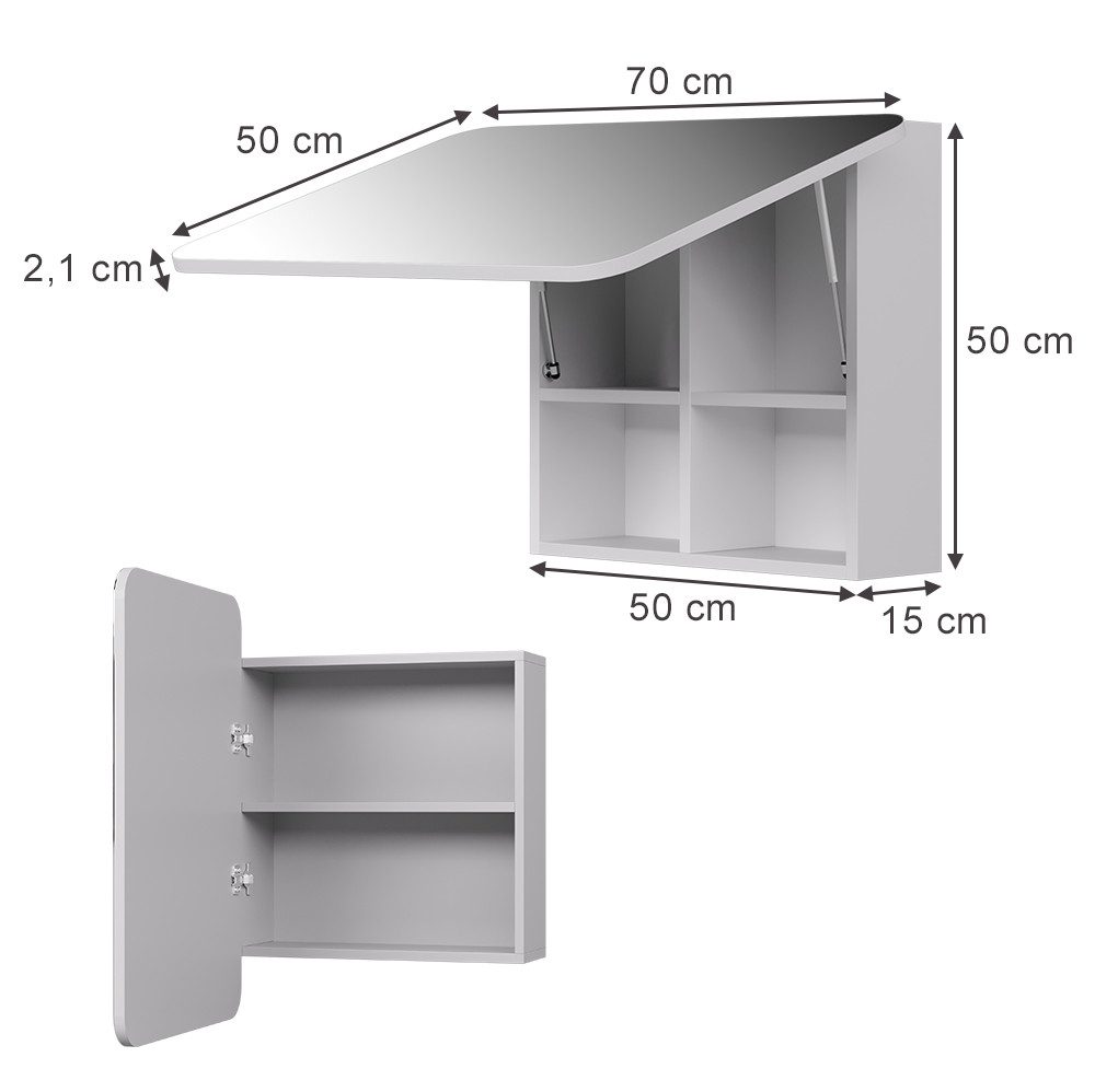 Vicco Badezimmerspiegelschrank Zino, Weiß, 70 x günstig online kaufen