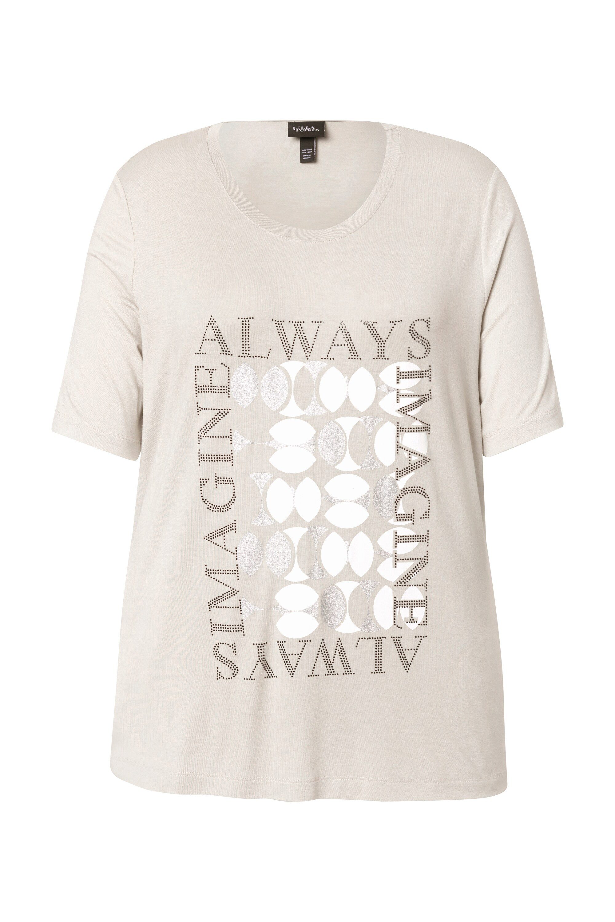 Ulla Popken T-Shirt T-Shirt Nieten Schriftmotiv günstig online kaufen