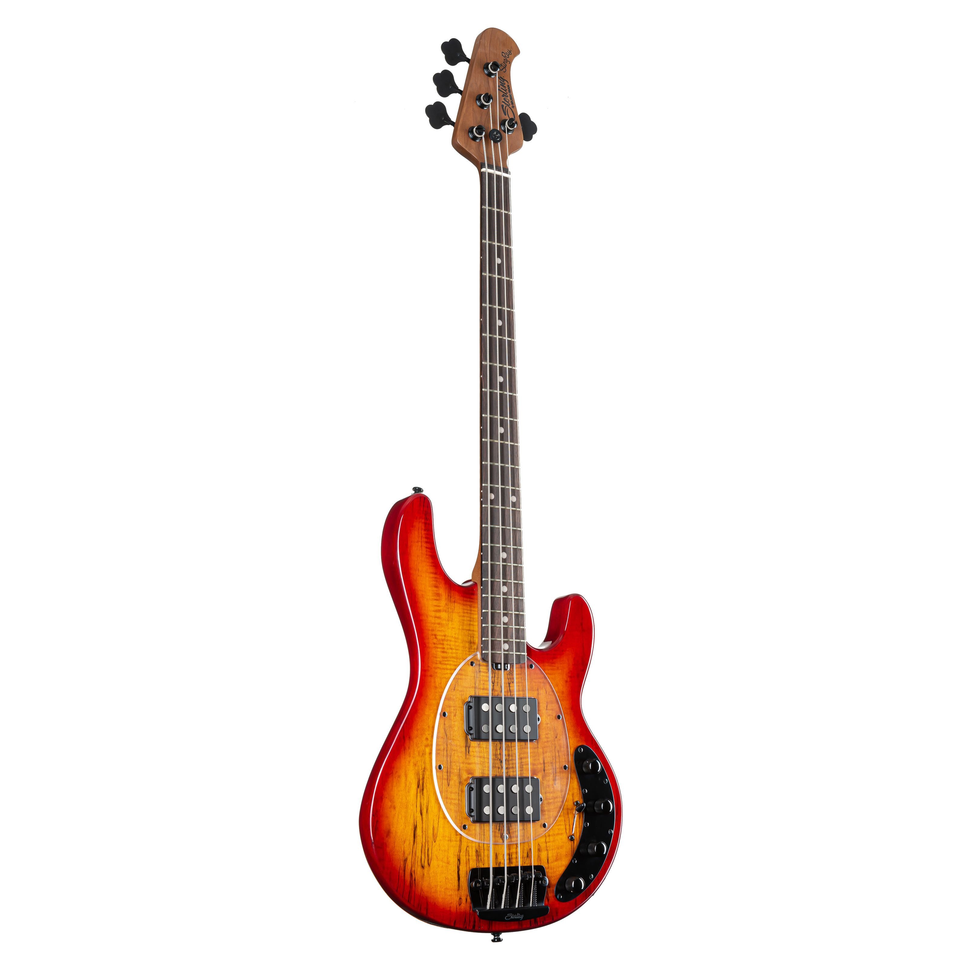 Sterling E-Bass, StingRay RAY34HHSM RW Blood Orange Burst - E-Bass
