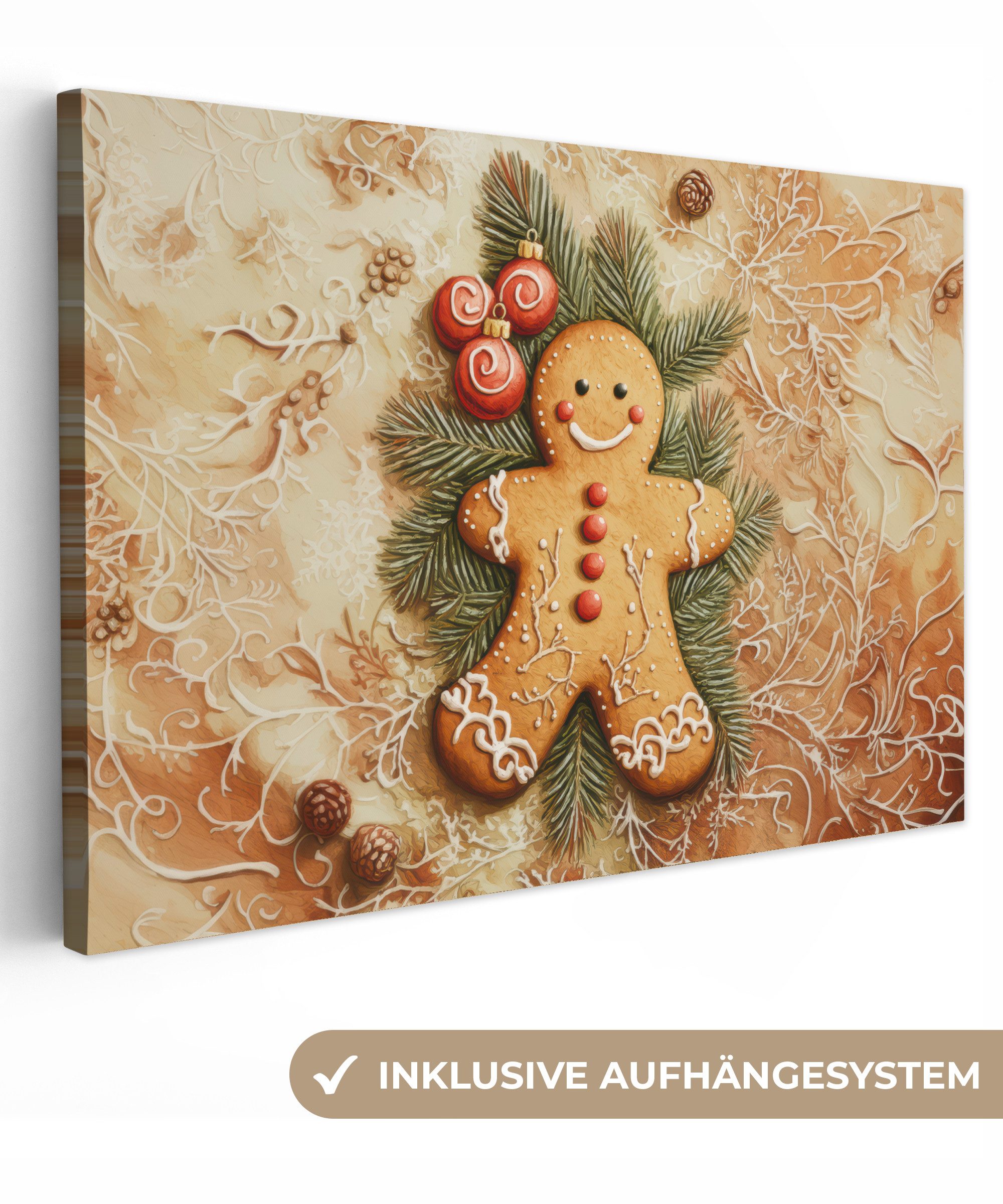 OneMillionCanvasses® Leinwandbild Weihnachten - Plätzchen - Puppe - Spekula günstig online kaufen