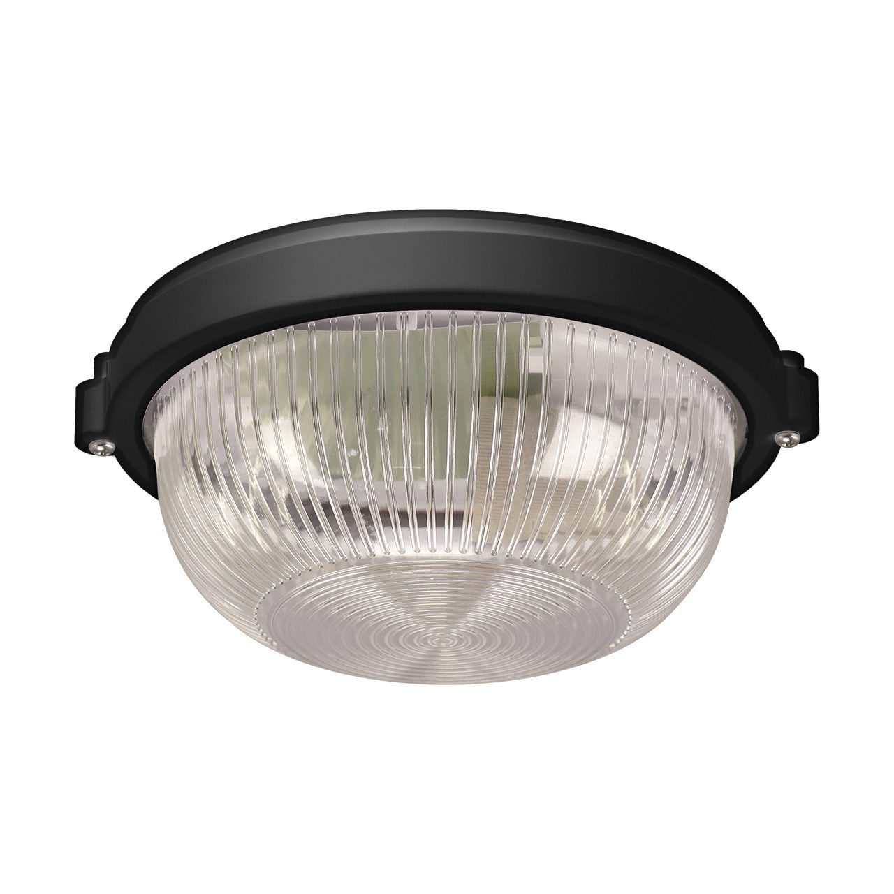 Licht-Erlebnisse Außen-Deckenleuchte OLE, ohne Leuchtmittel, D: 18 cm rund IP65 Schwarz E27 Maritim